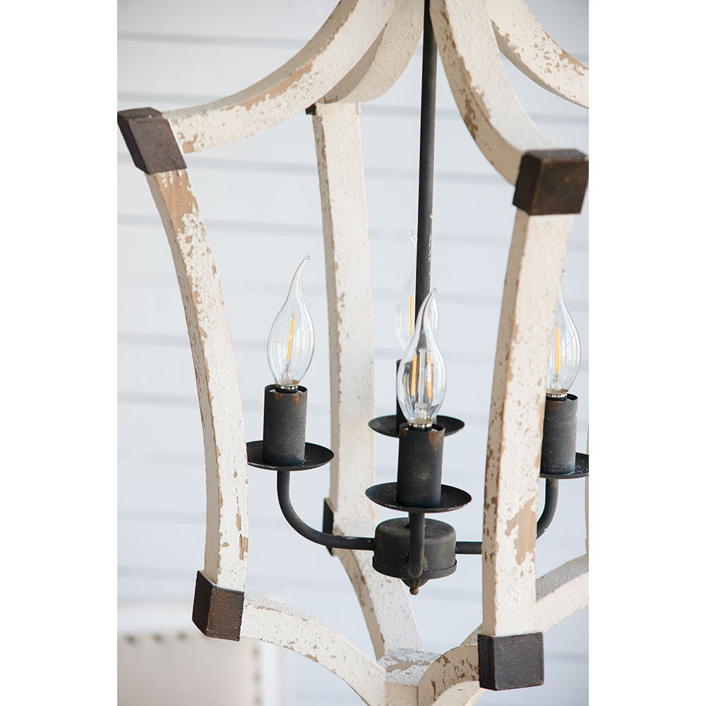 4 Light Chandelier, Hanging Light Fixture With Adjustable Chain For Kitchen, Bulb Not Included - Cream - Best Buy Furniture