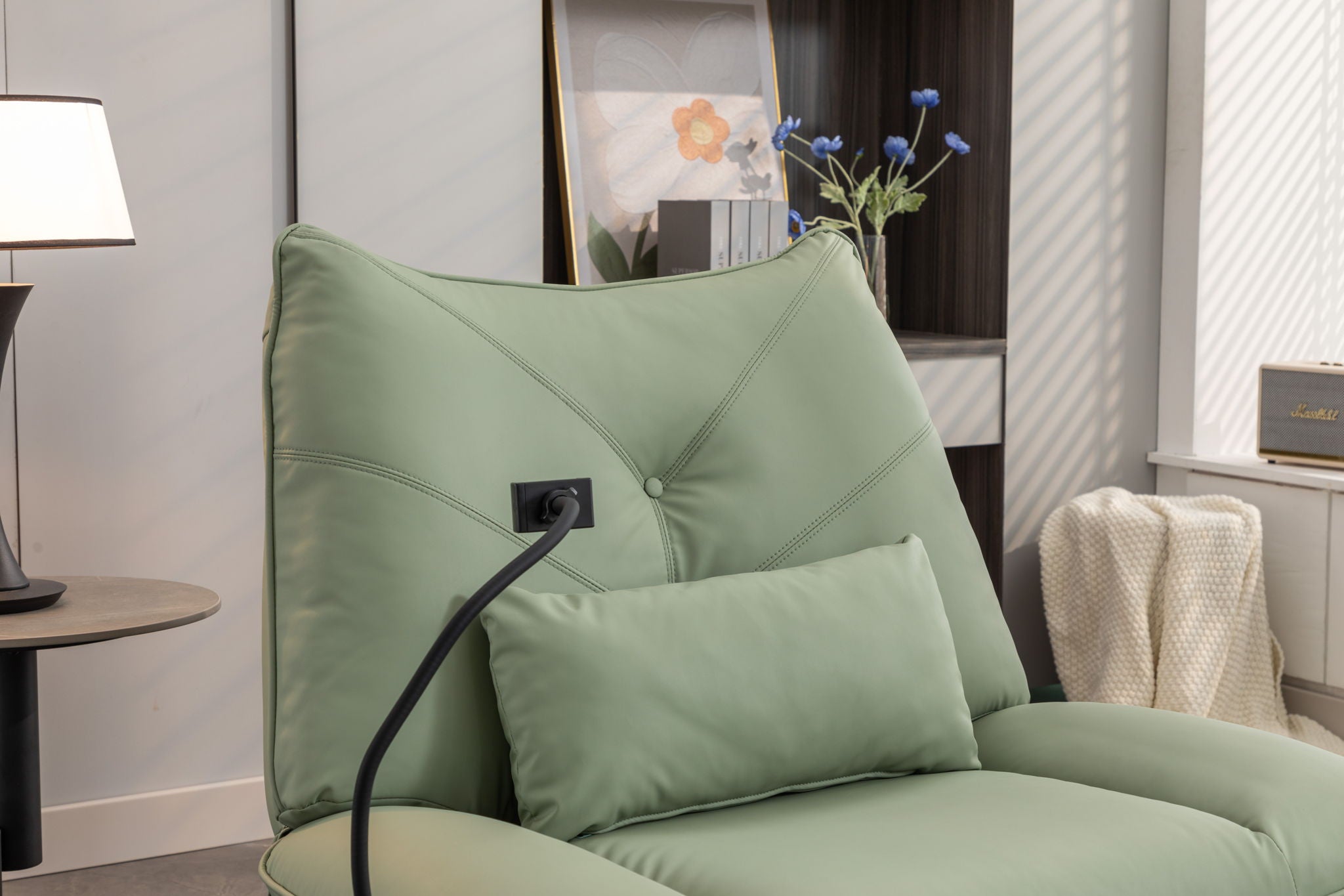 270 Swivel Glider Recliner Chair, Power Recliner Rocking Chair, USB Port Charge For Nursery Chair With Atmosphere Lamp For Living Room Bedroom Apartment - Best Buy Furniture