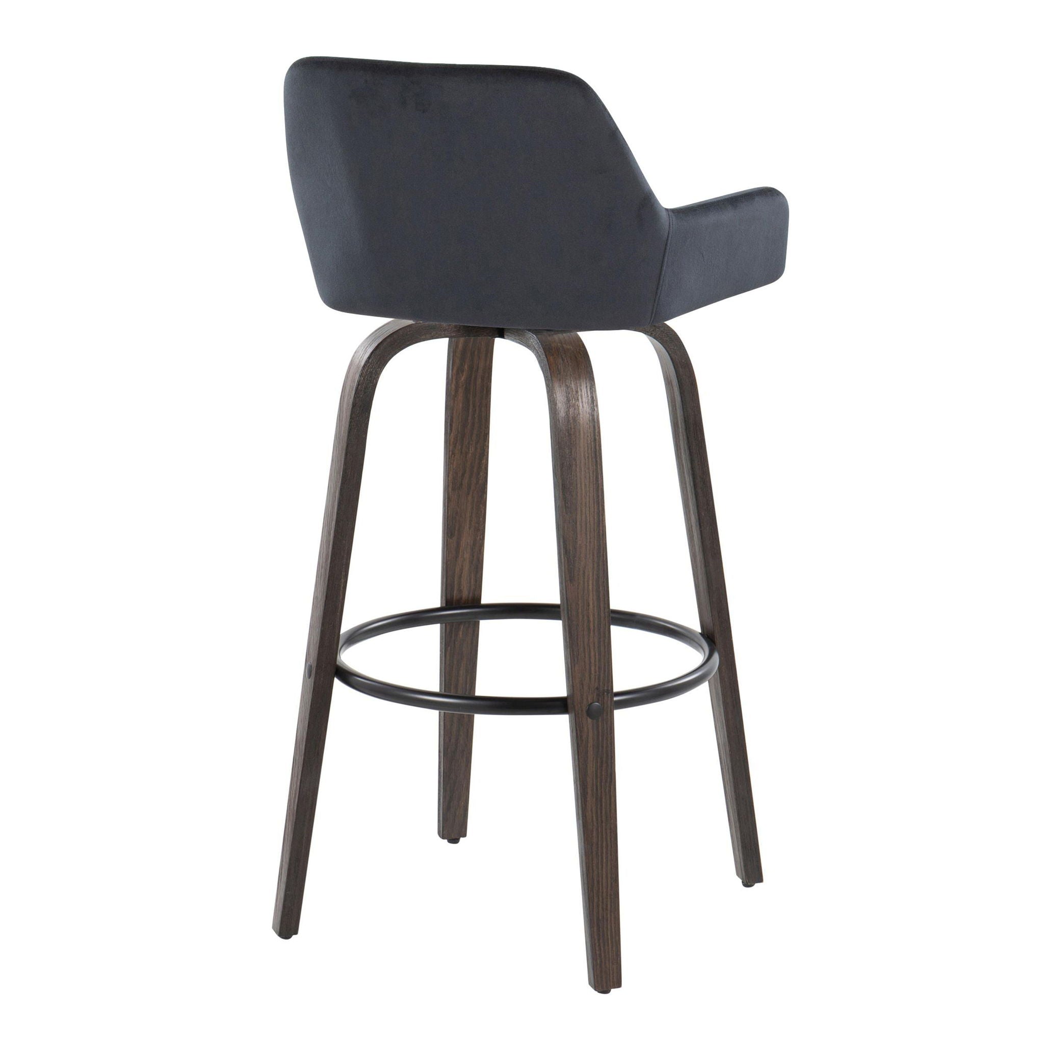 Daniella - Contemporary Fixed Height, Barstool With Swivel With Round Footrest (Set of 2) - Best Buy Furniture