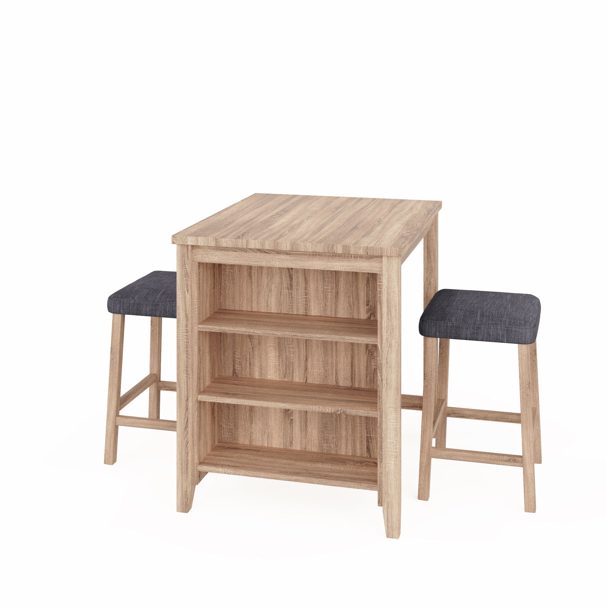 Dawson - 3 Piece Counter Height Table Set - Oak - Best Buy Furniture