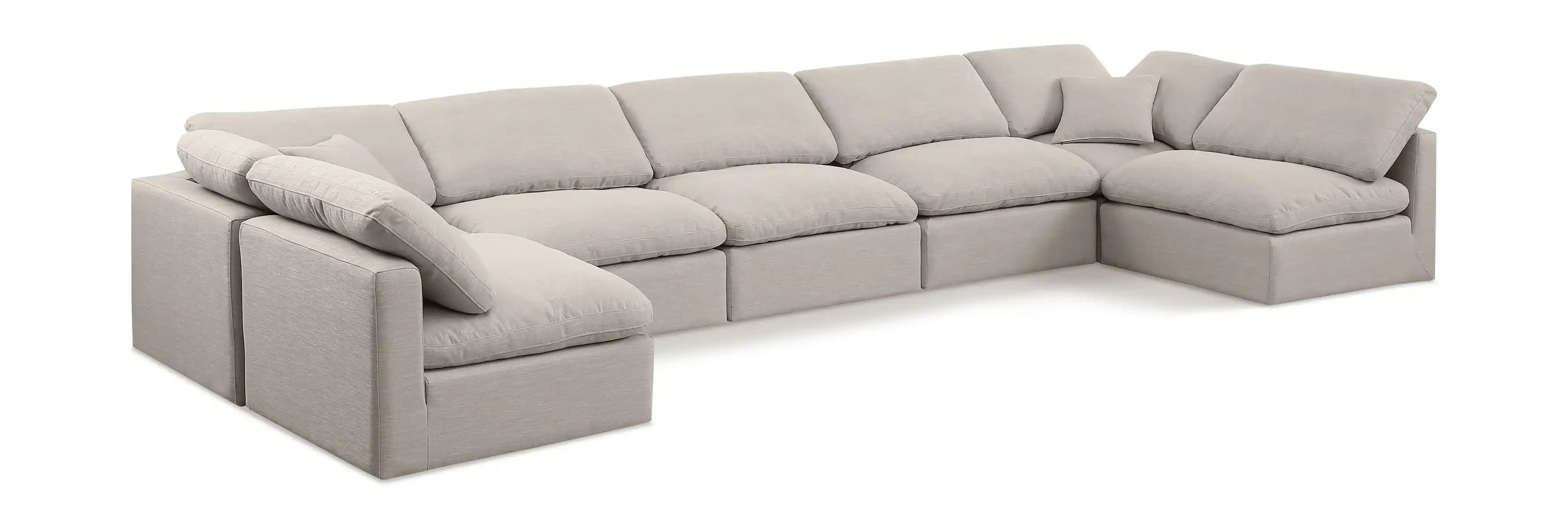 Indulge - Linen 7 Piece Modular U-Shaped Sectional - Best Buy Furniture