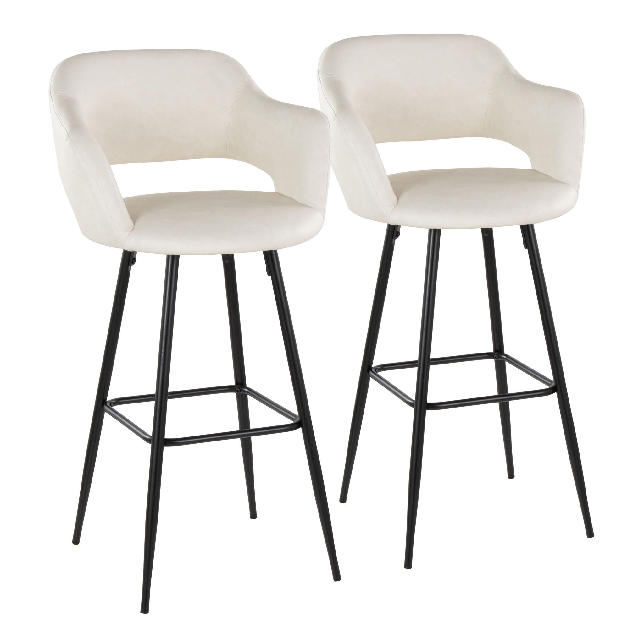 Margarite - Contemporary Fixed Height BarStool With Square Footrest (Set of 2) - Best Buy Furniture