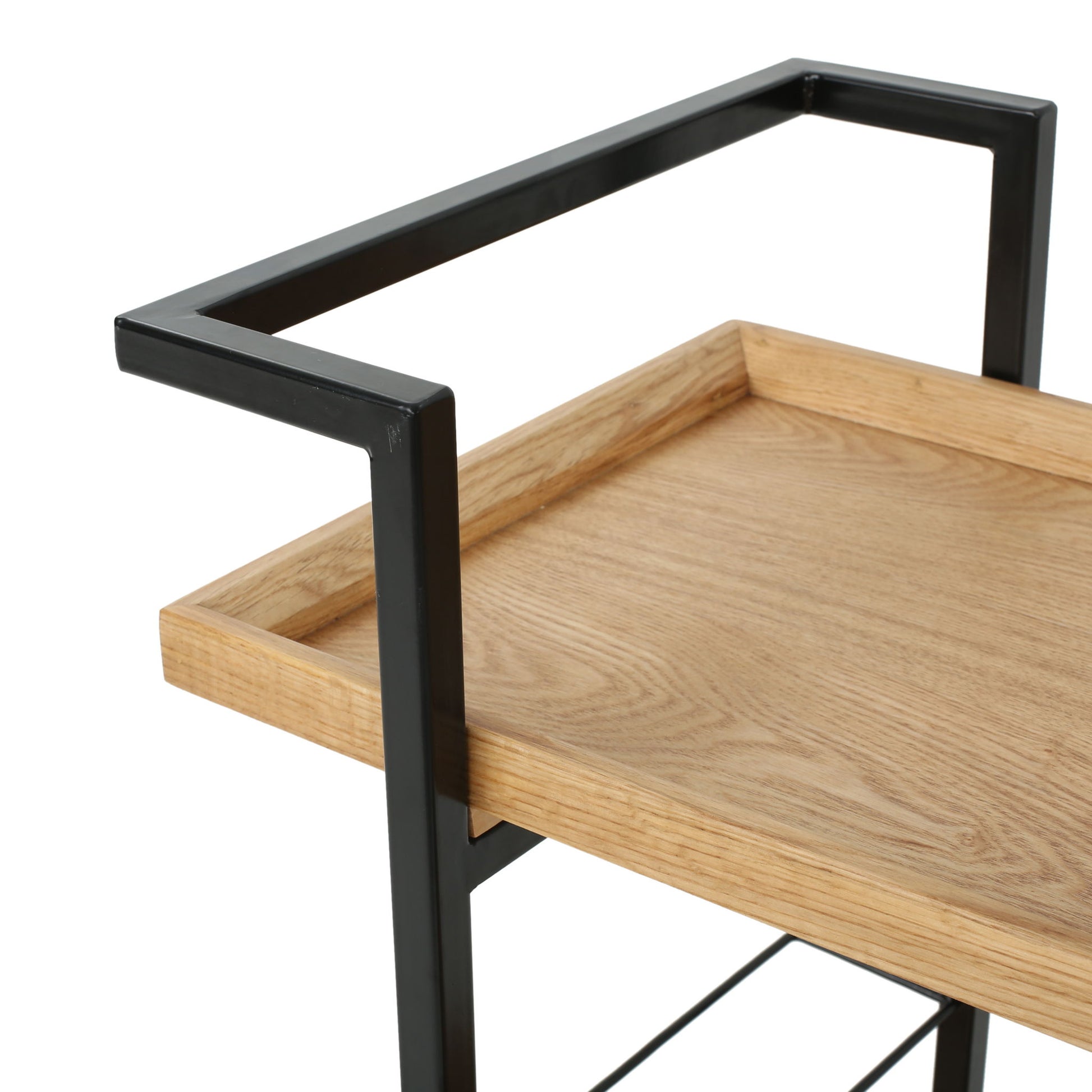 Modern Industrial Bar Cart With Shelving And Casters - Best Buy Furniture