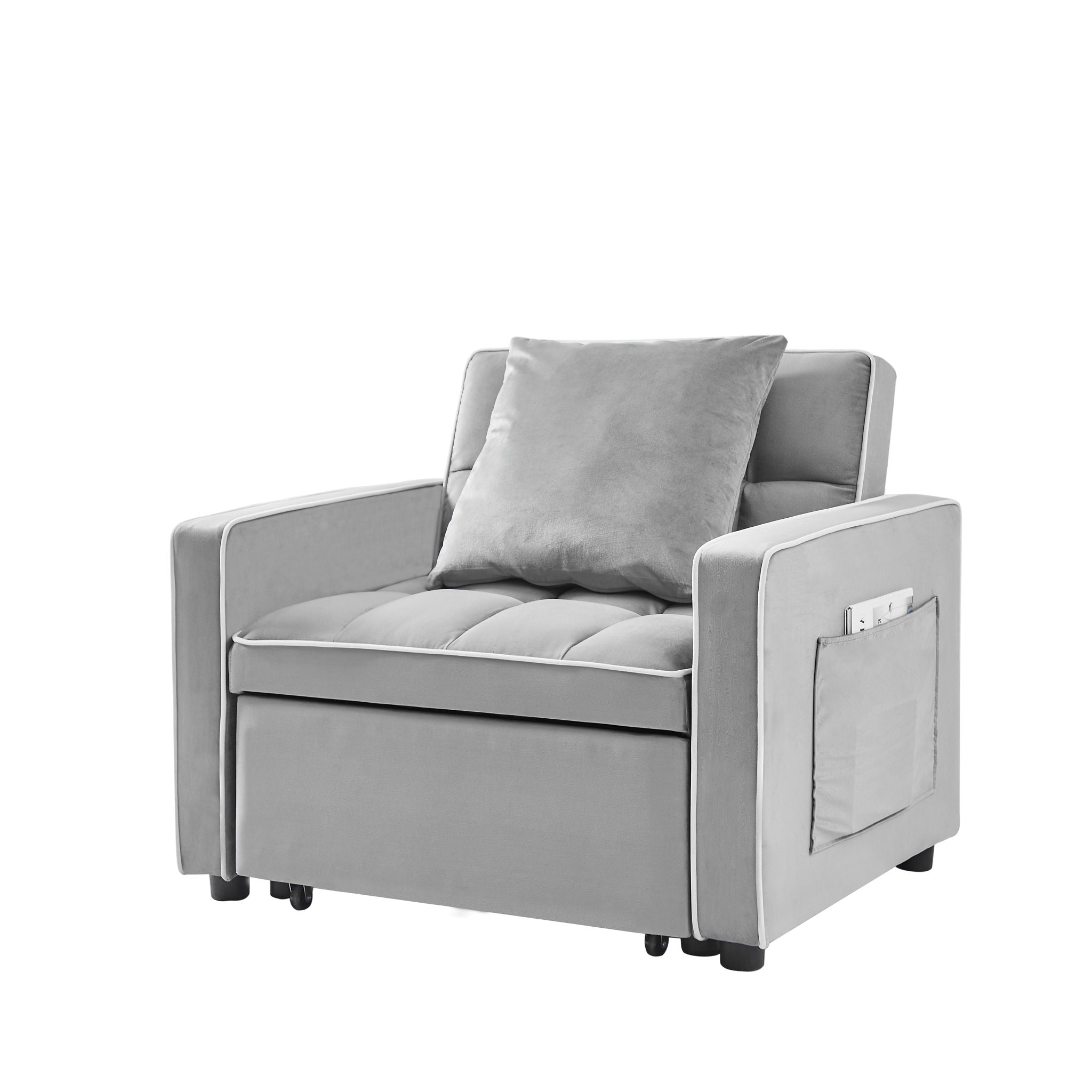 Modern Velvet 3 In 1 Sofa Bed Chair, Adjustable Recliner - Best Buy Furniture
