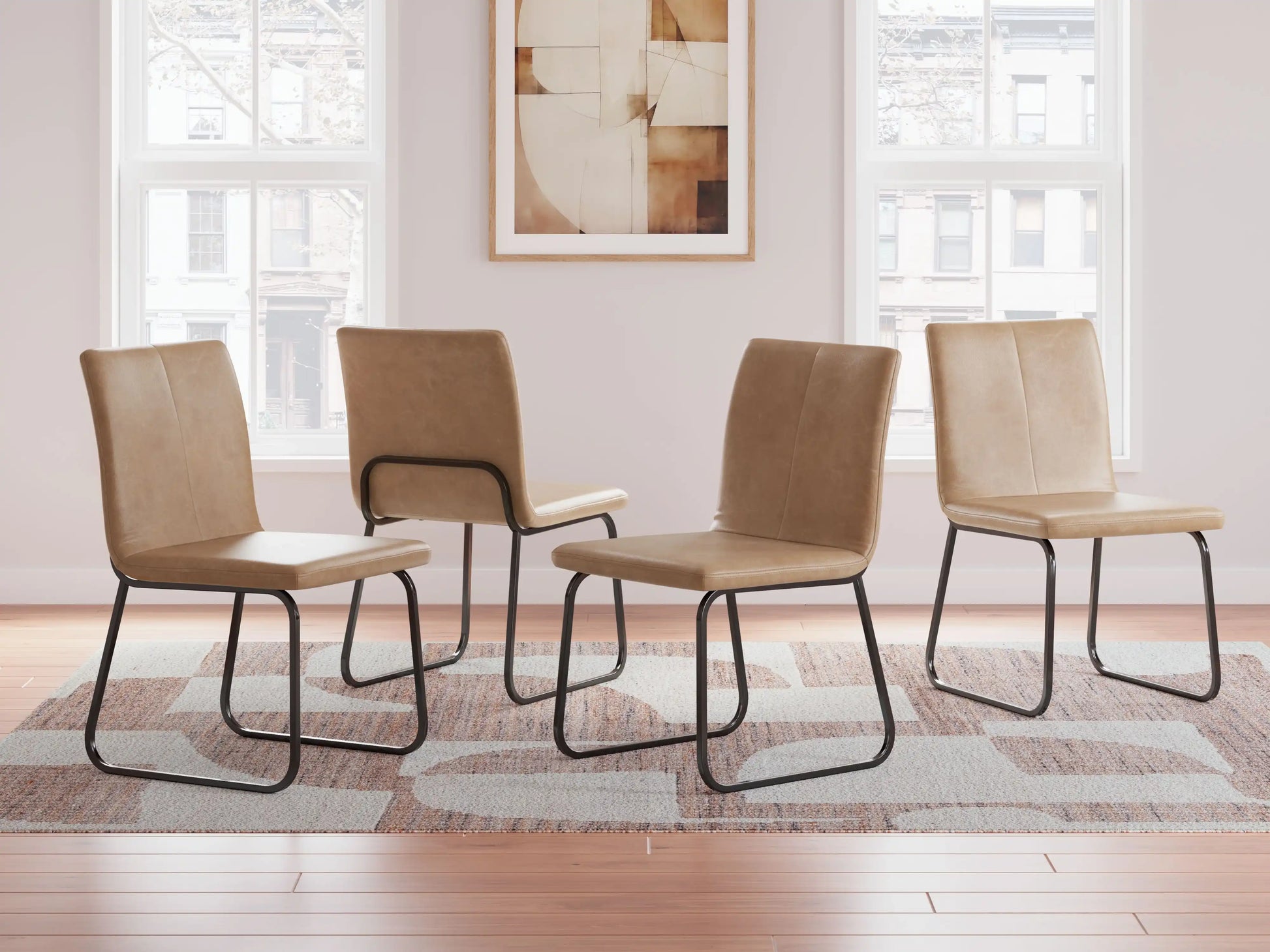 Pharwynn - Dining Upholstered Side Chair (Set of 4) - Toast - Best Buy Furniture