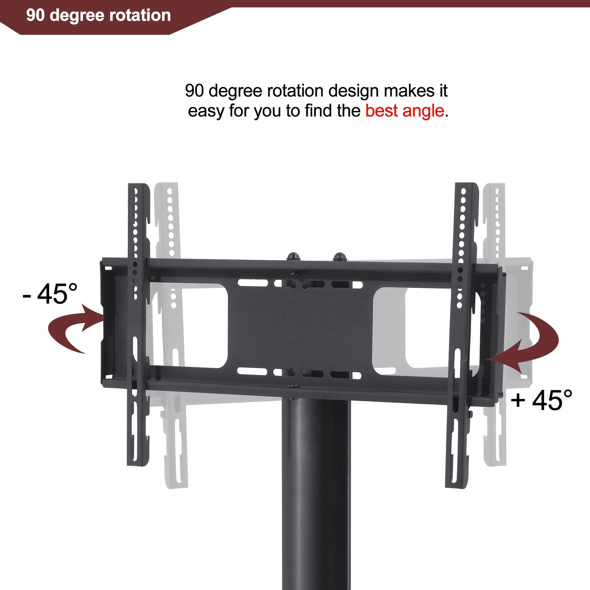 43.3" Multi-Function TV Stand Height Adjustable Bracket Swivel 3 Tier - Black - Best Buy Furniture