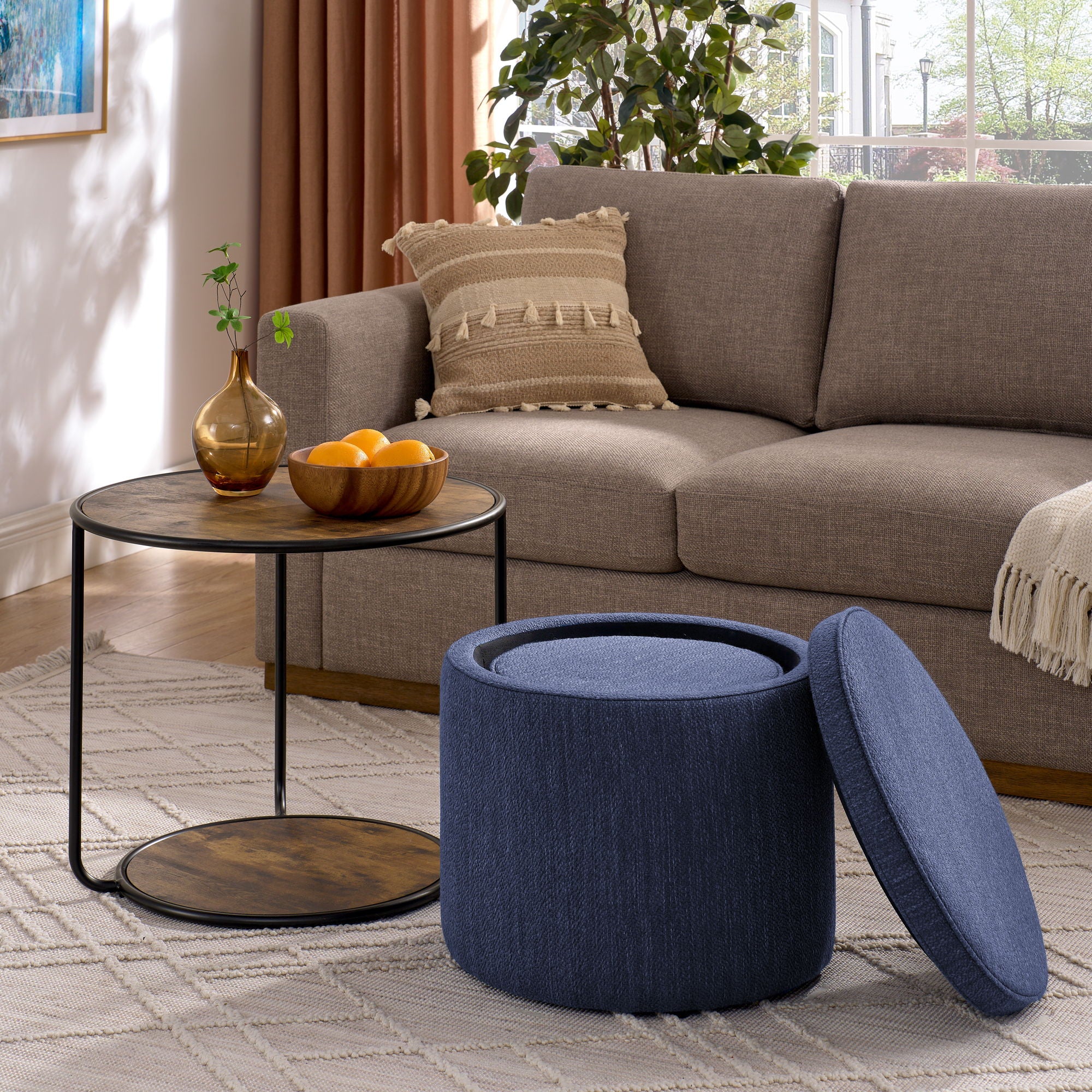 Multi Functional Ottoman And Table Set With Drum Stool - Best Buy Furniture