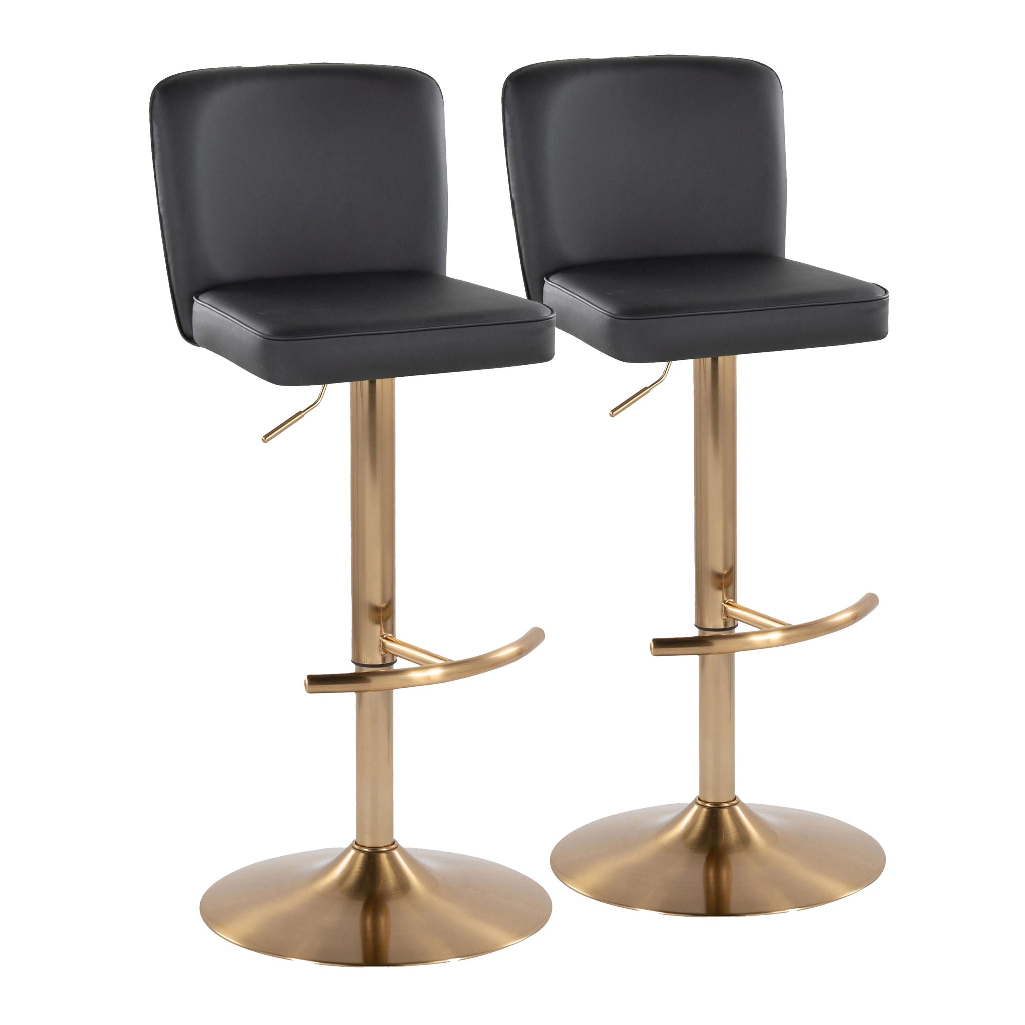 Henry - Contemporary Adjustable Barstool With Swivel With Rounded T Footrest (Set of 2) - Best Buy Furniture
