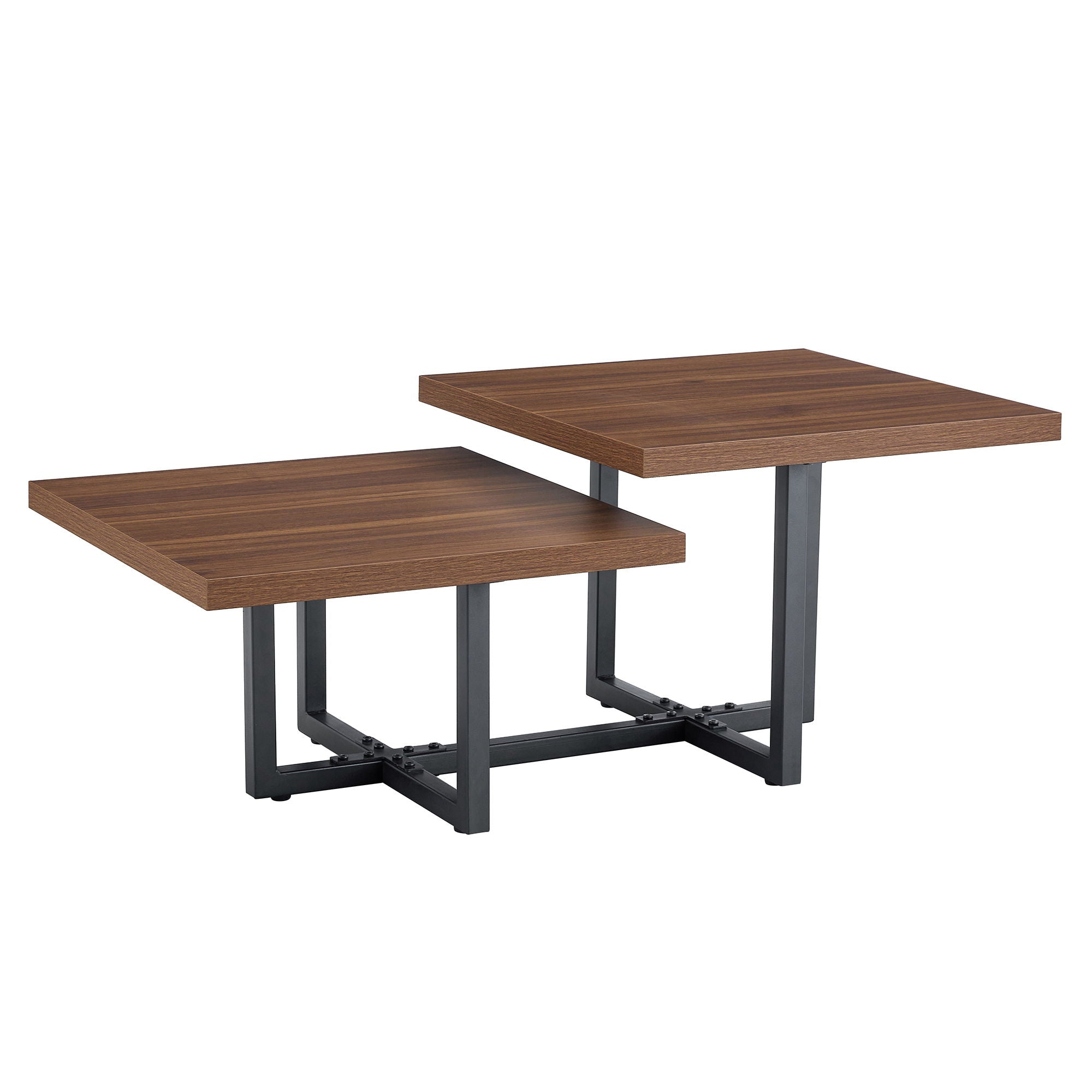 Perfectly Integrating Modern And Scandinavian Styles Double Deck Coffee Table - Walnut - Best Buy Furniture