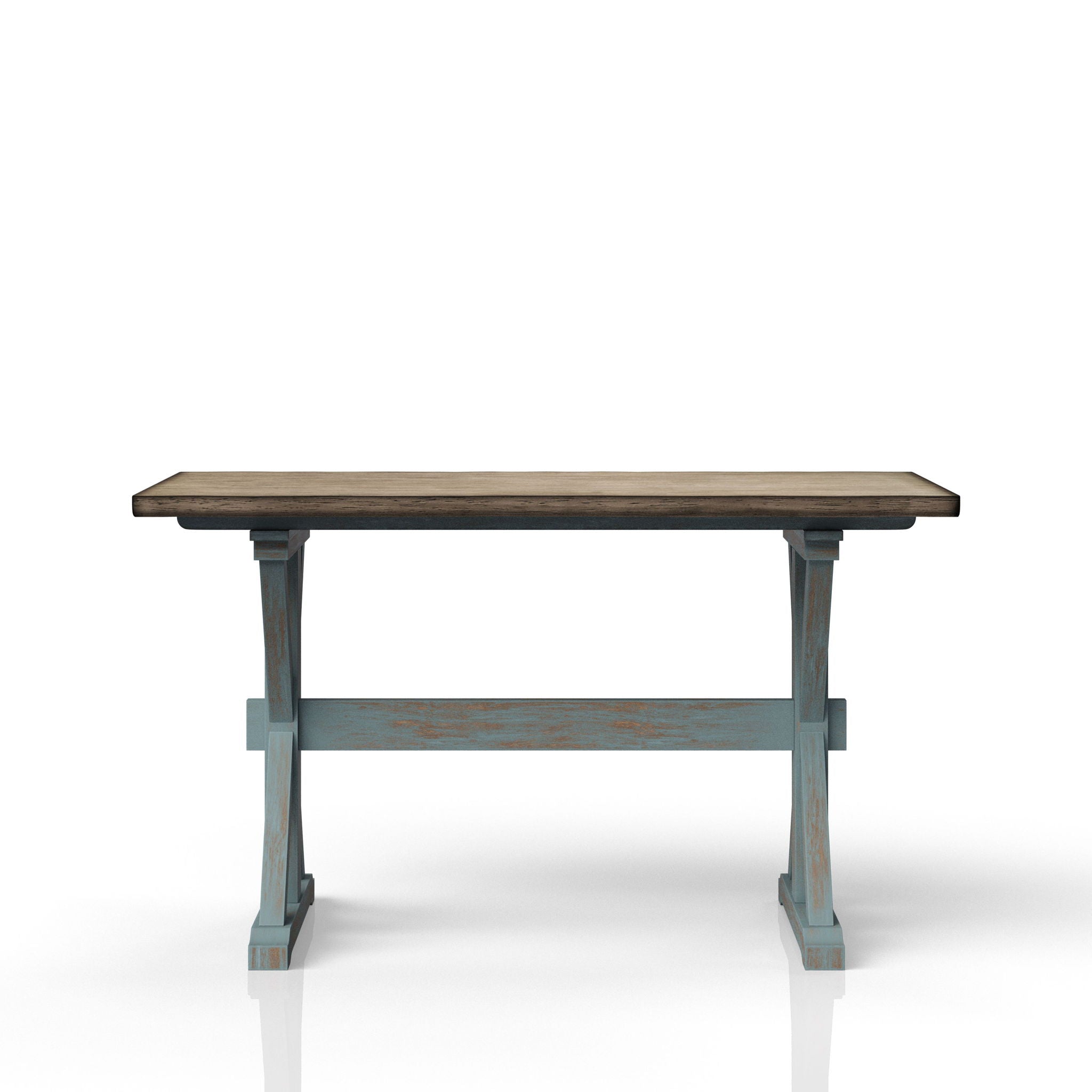 X Based Counter Height Casual Dining Table - Aqua Blue - Best Buy Furniture