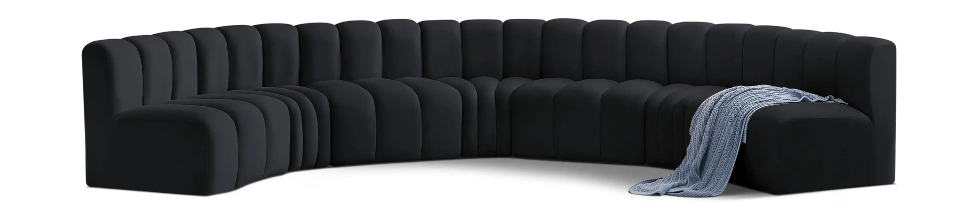 Arc - Velvet 7 Piece U-Shaped Modular Sofa - Best Buy Furniture