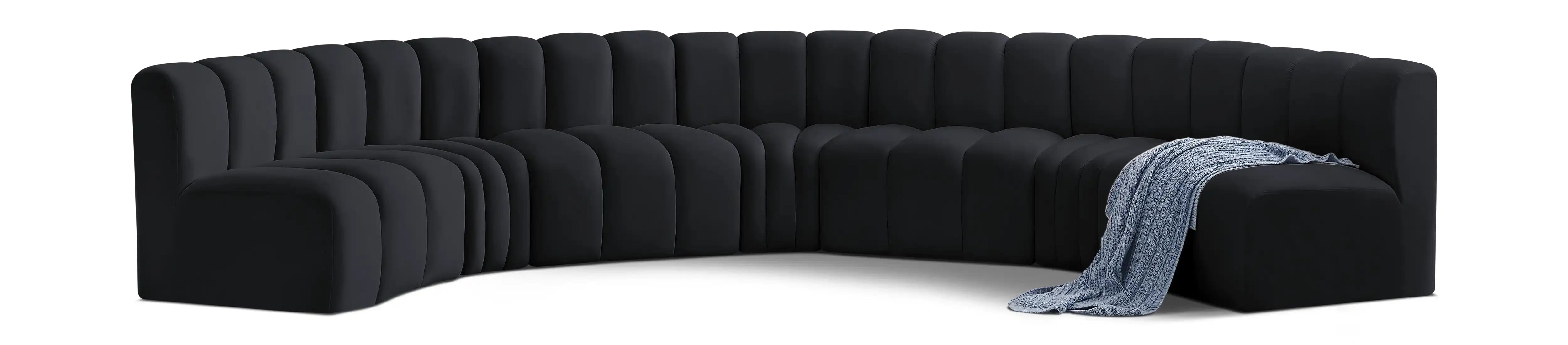 Arc - Velvet 7 Piece U-Shaped Modular Sofa - Best Buy Furniture