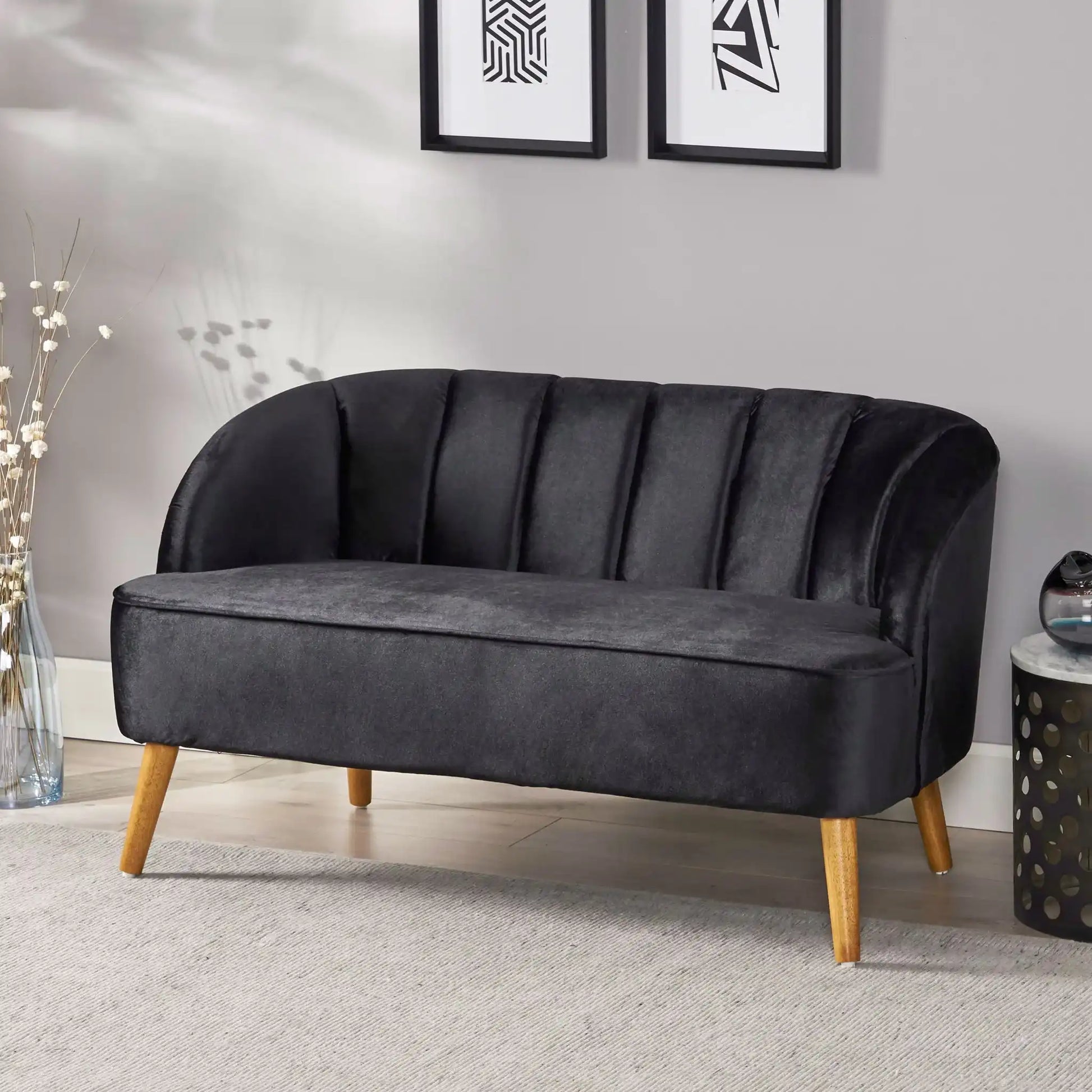 Modern Classic Shell Backed Loveseat - Best Buy Furniture