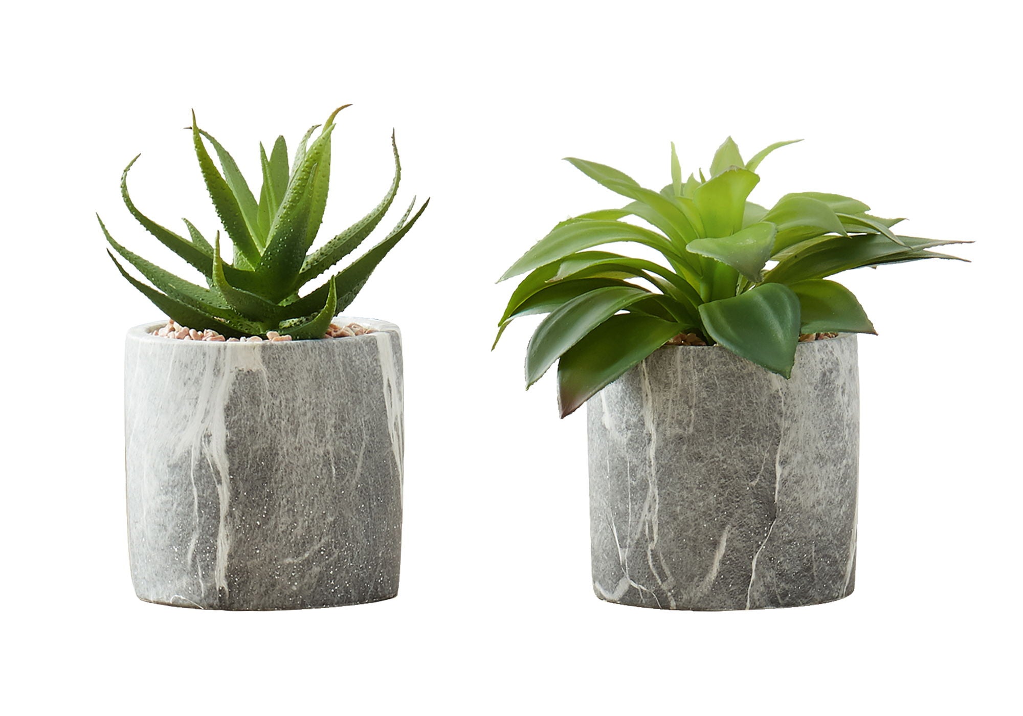 6" Tall, Artificial Plant, Succulent, Indoor, Faux, Fake, Table, Greenery, Potted, Decorative (Set of 2) - Green / Gray - Best Buy Furniture
