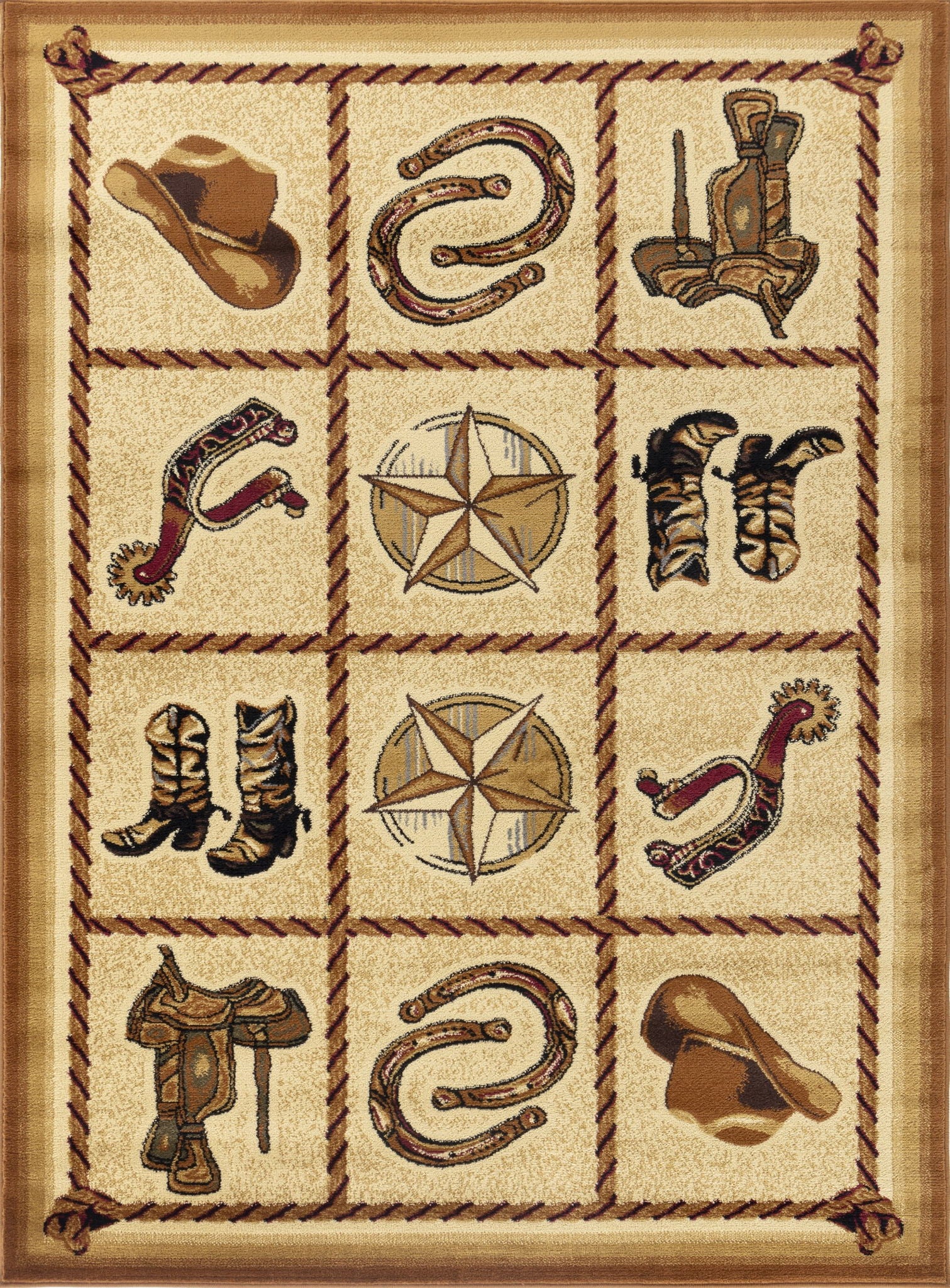 Tribes - 5'3" X 7'3" Southwest Area Rug - Beige - Best Buy Furniture