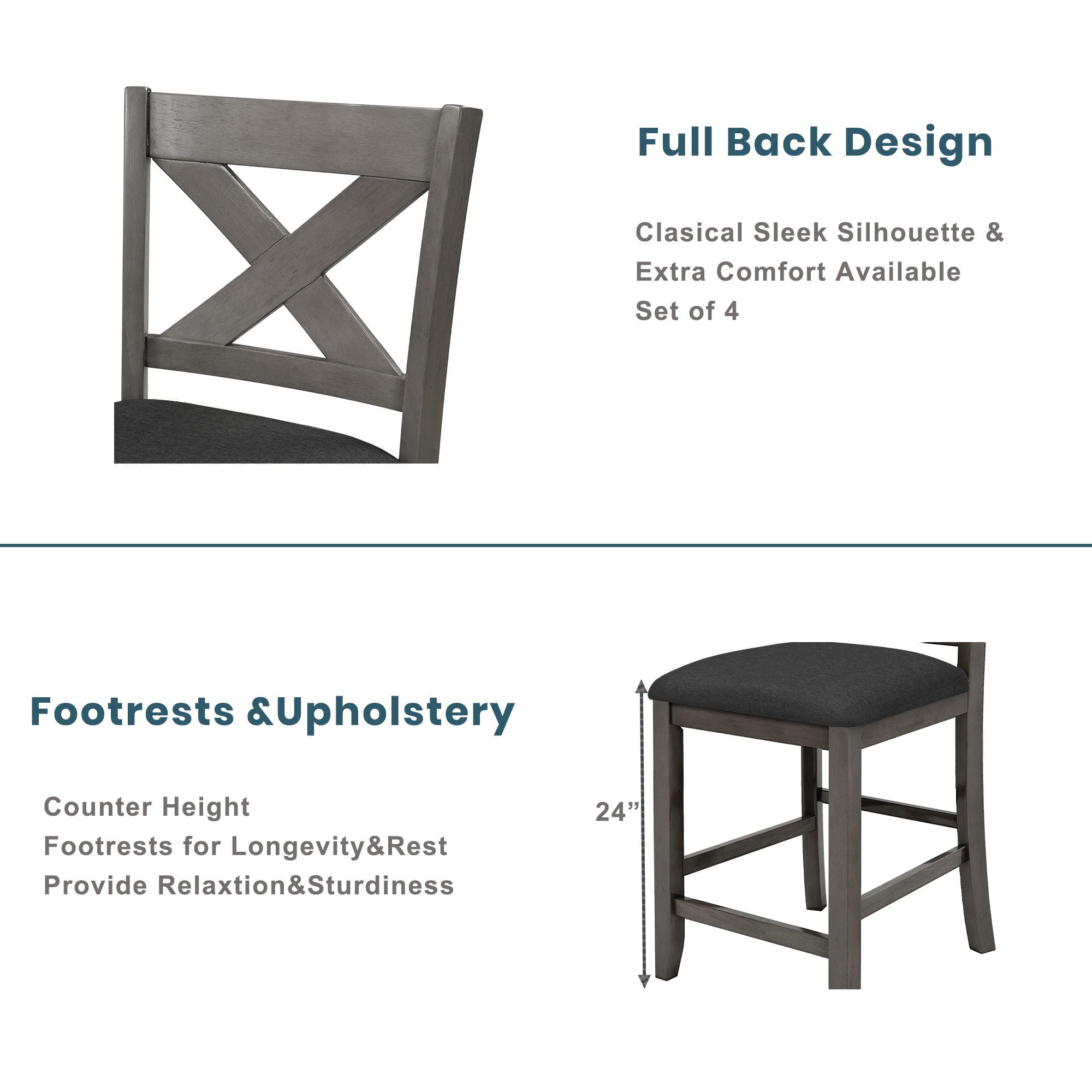 5 Pieces Counter Height Rustic Farmhouse Dining Room Wooden Bar Table Set With 2 Stools And 2 Chairs - Best Buy Furniture