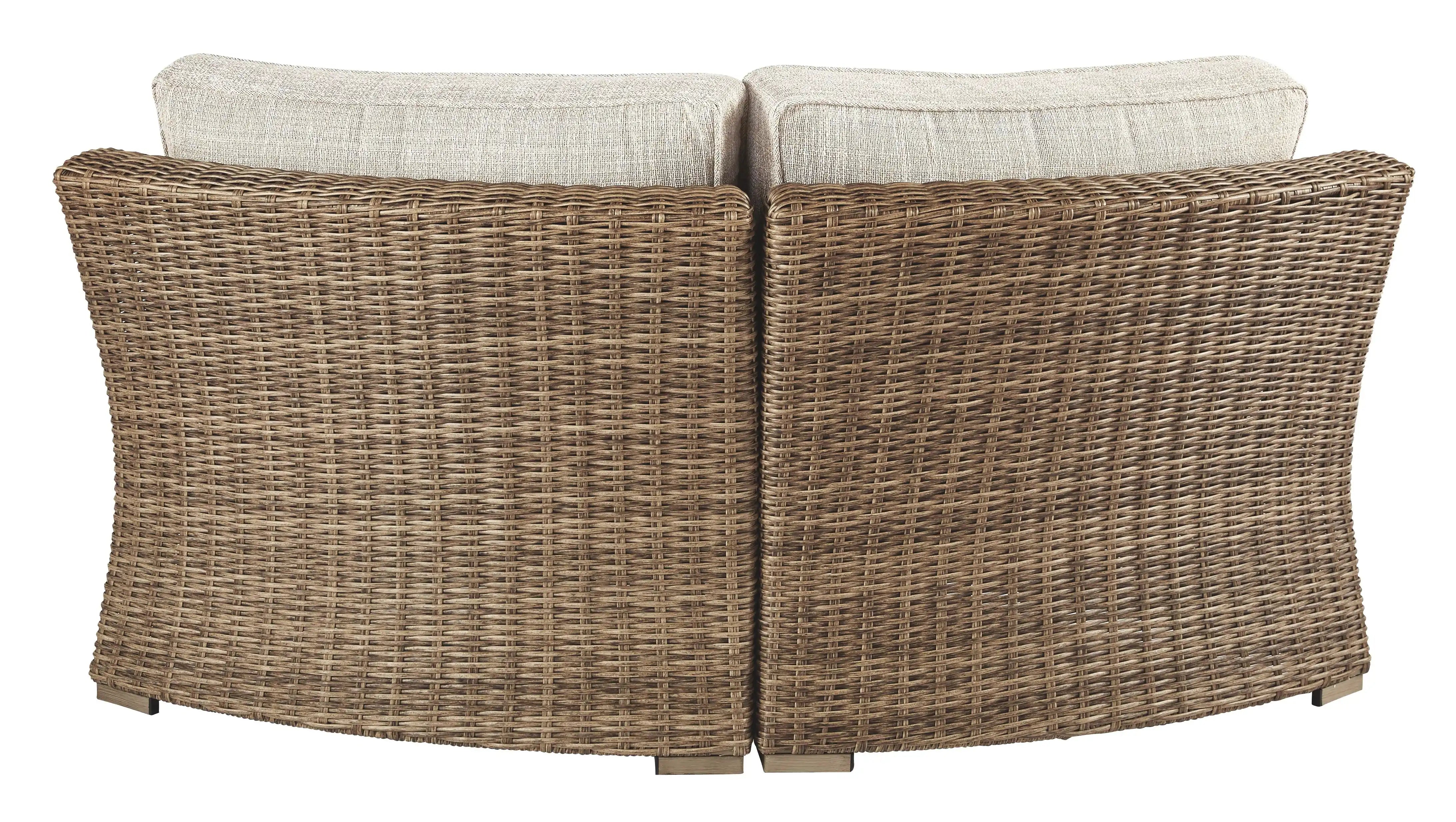Beachcroft - Curved Corner Chair w/Cushion - Beige - Best Buy Furniture