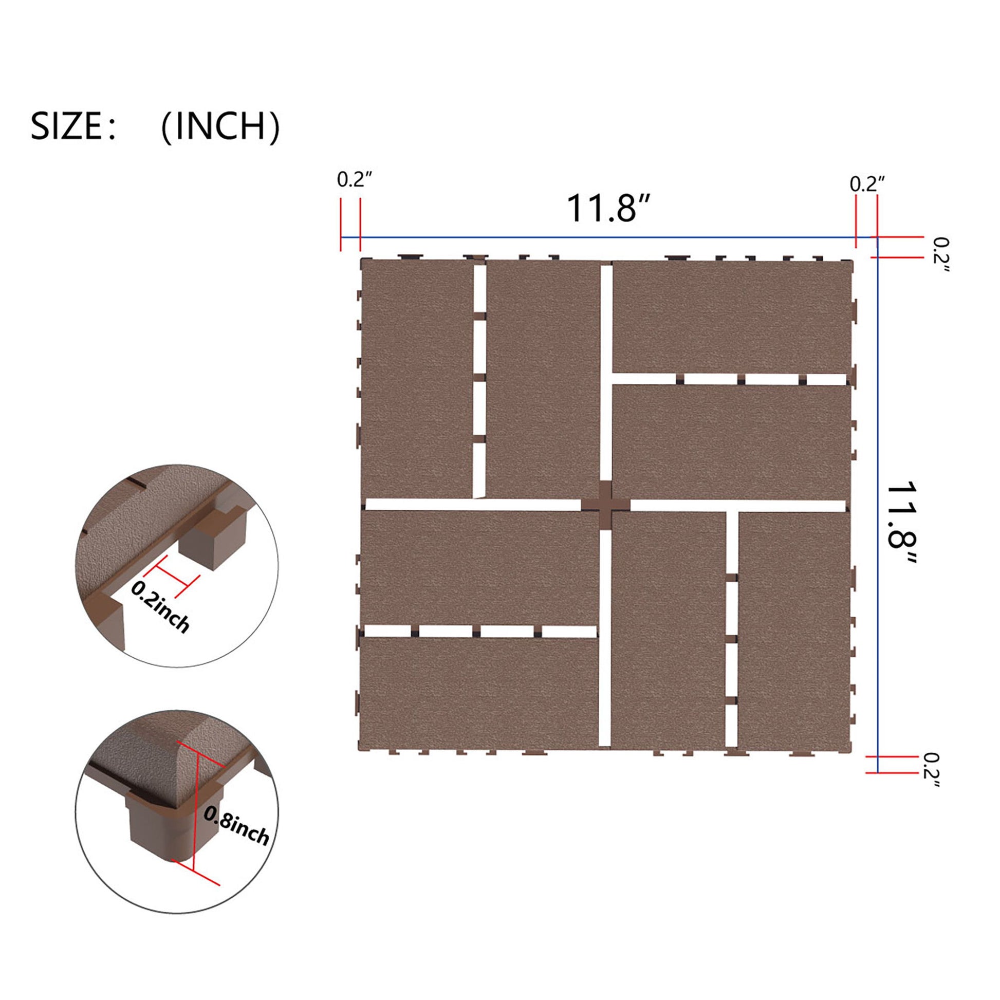 Plastic Interlocking Deck Tiles Patio Deck Tiles Waterproof Outdoor Use - Best Buy Furniture