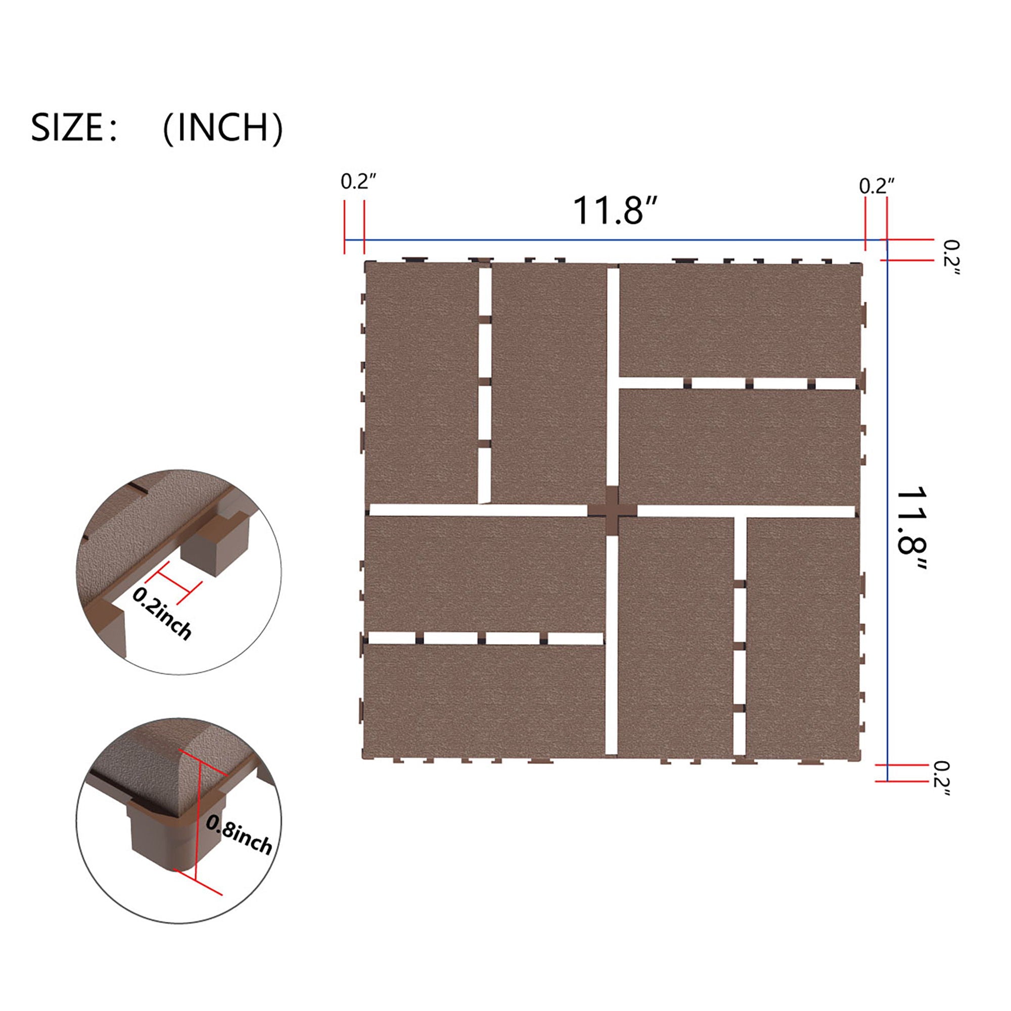 Plastic Interlocking Deck Tiles Patio Deck Tiles Waterproof Outdoor Use - Best Buy Furniture