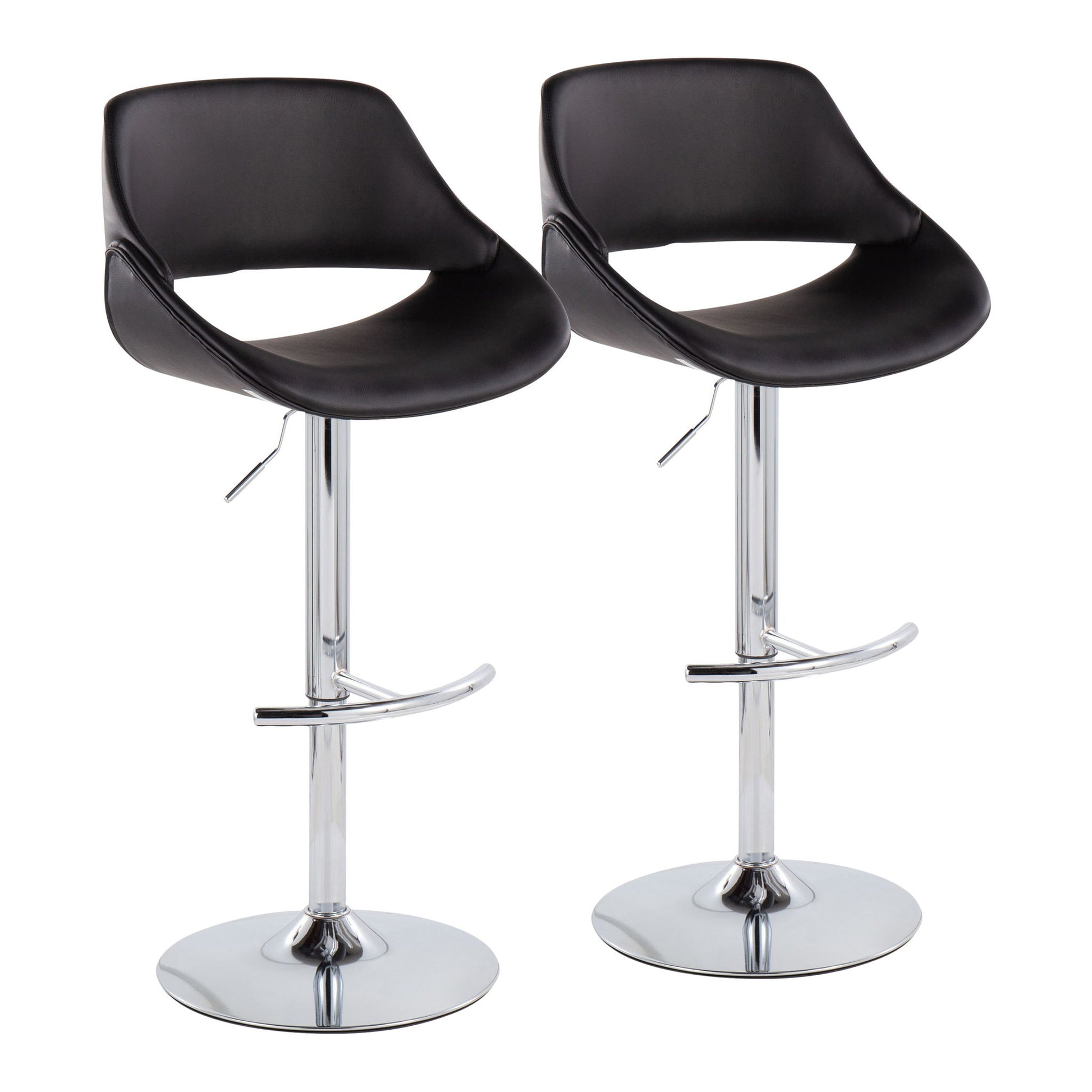 Fabrico - Contemporary Adjustable Bar Stool With Rounded T Footrest (Set of 2) - Best Buy Furniture