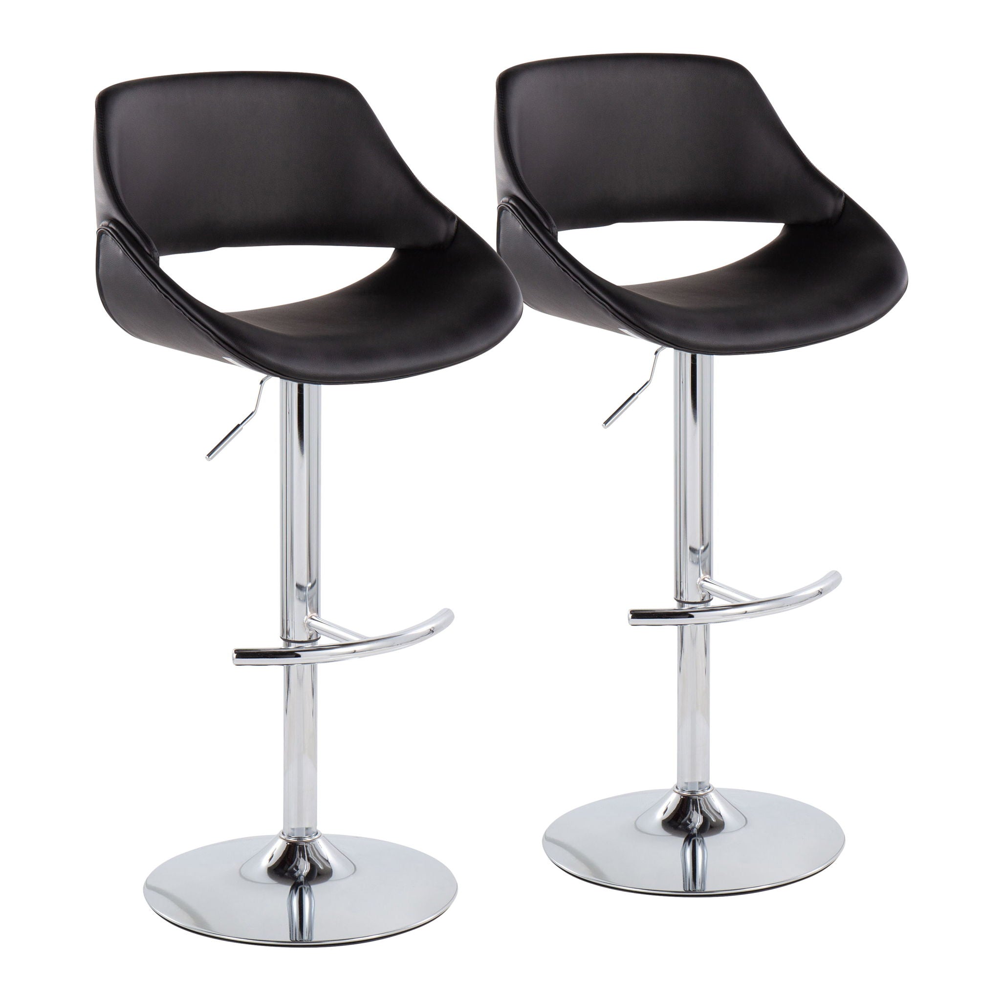 Fabrico - Contemporary Adjustable Bar Stool With Rounded T Footrest (Set of 2) - Best Buy Furniture