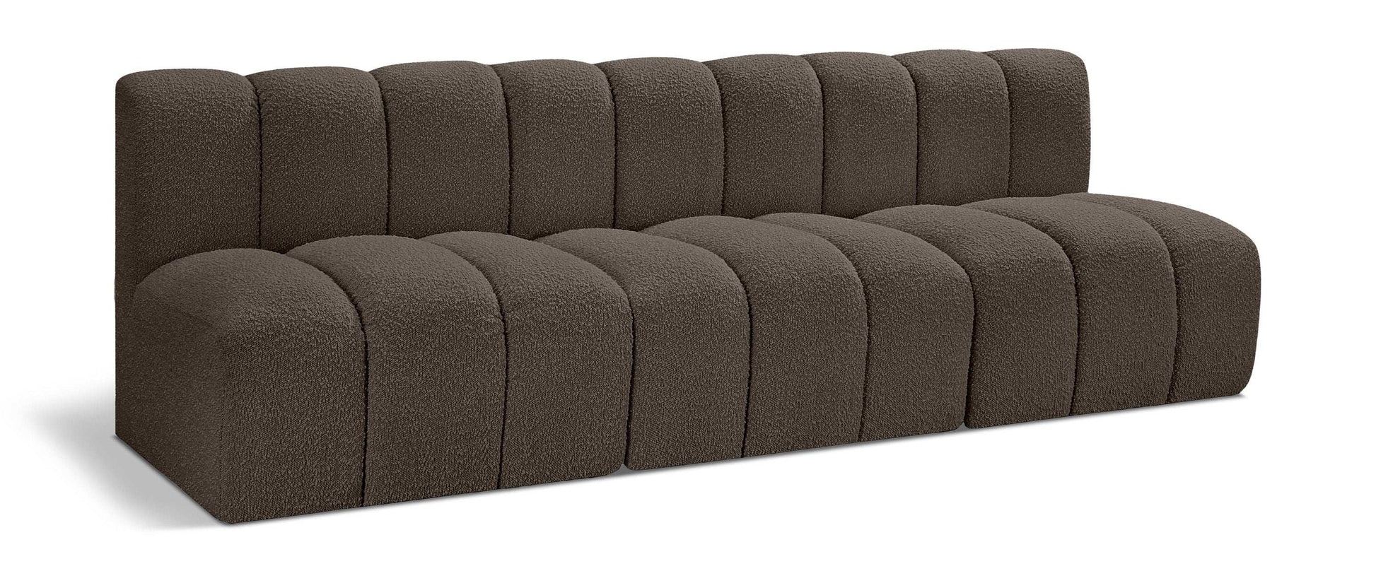 Arc - Boucle Fabric 3 Piece Modular Straight Sofa - Brown - Best Buy Furniture