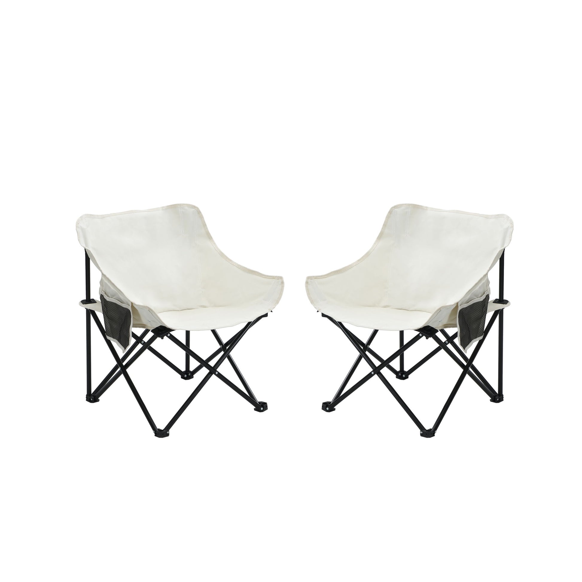2 Pieces Outdoor Camping Chairs Folding / Portable, Comfortable Seating, Durable Steel Fram - Best Buy Furniture