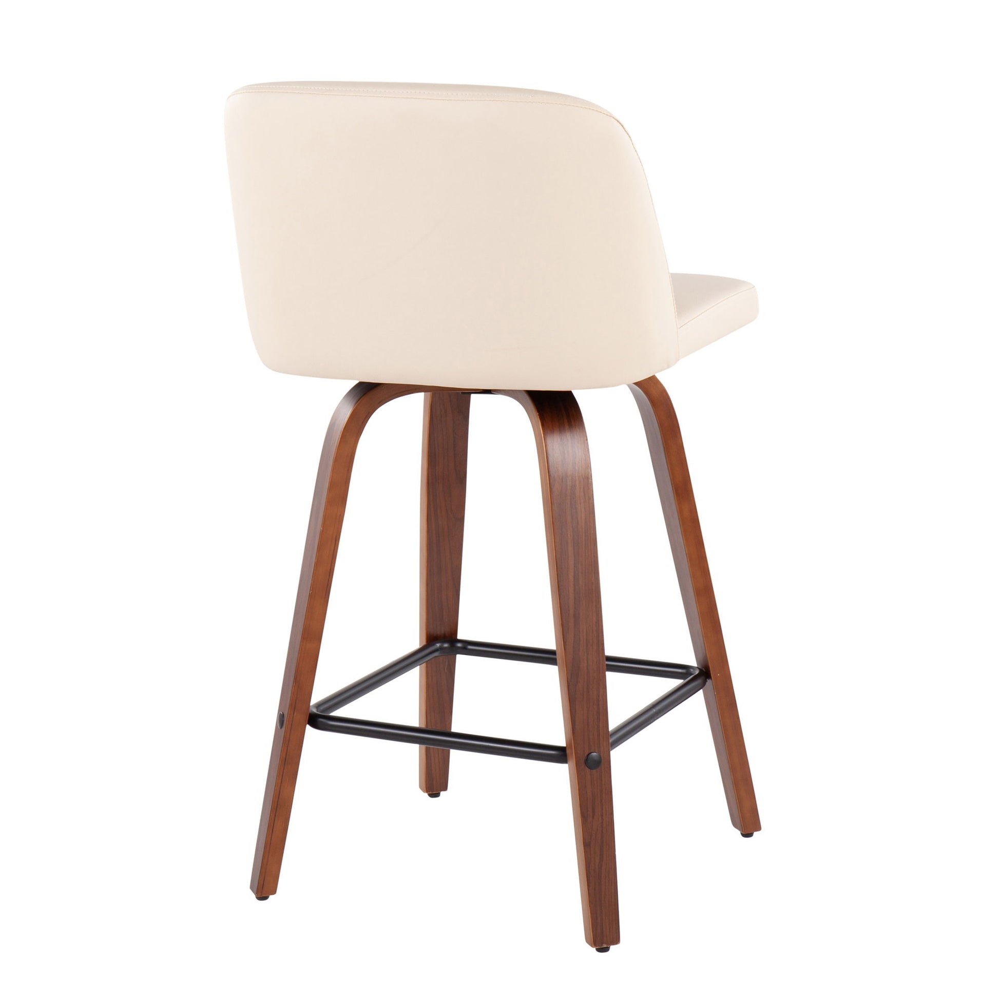 Toriano - Mid Century Modern Fixed Height Counter Stool & Square Footrest (Set of 2) - Best Buy Furniture