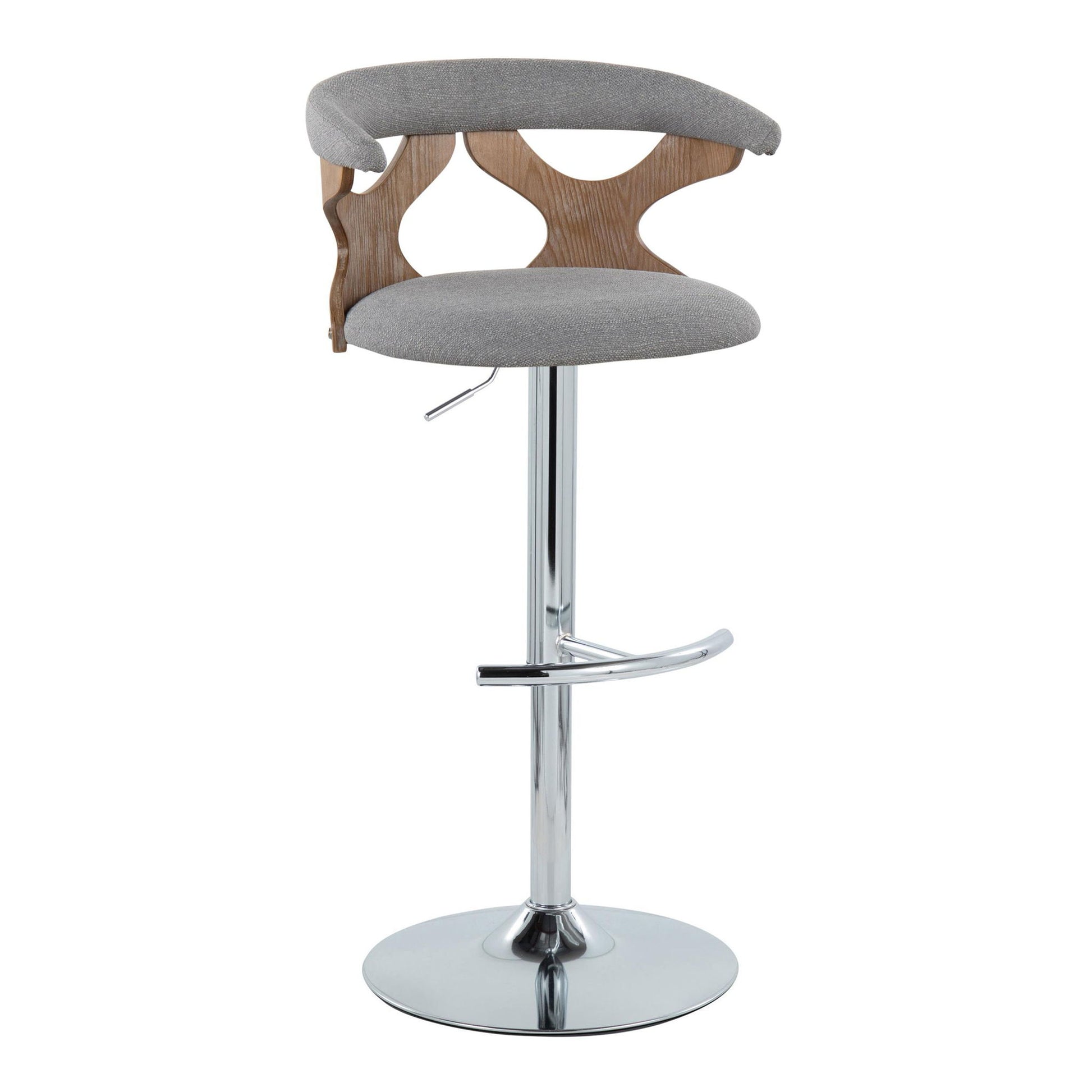 Gardenia - Contemporary Adjustable Barstool With Swivel / Rounded T Footrest (Set of 2) - Best Buy Furniture