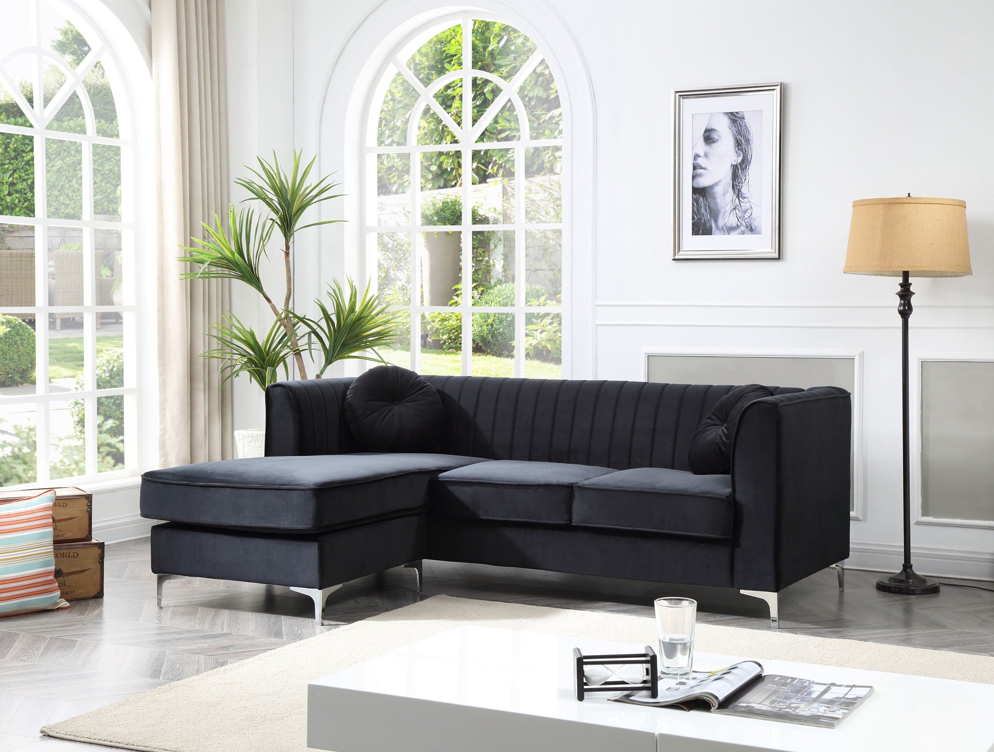 Delray - Micro Suede Sofa Chaise - Best Buy Furniture
