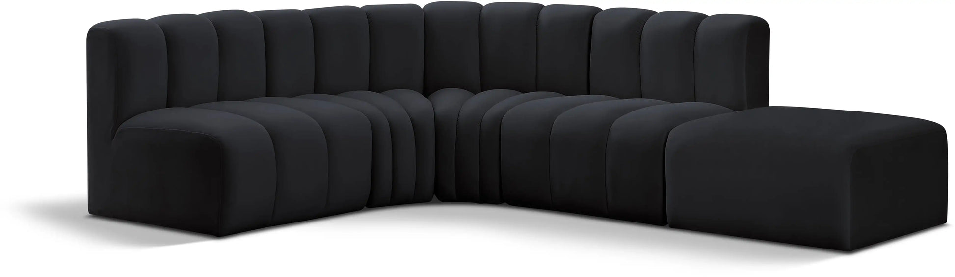Arc - Velvet 5 Piece Corner Modular Sofa - Best Buy Furniture