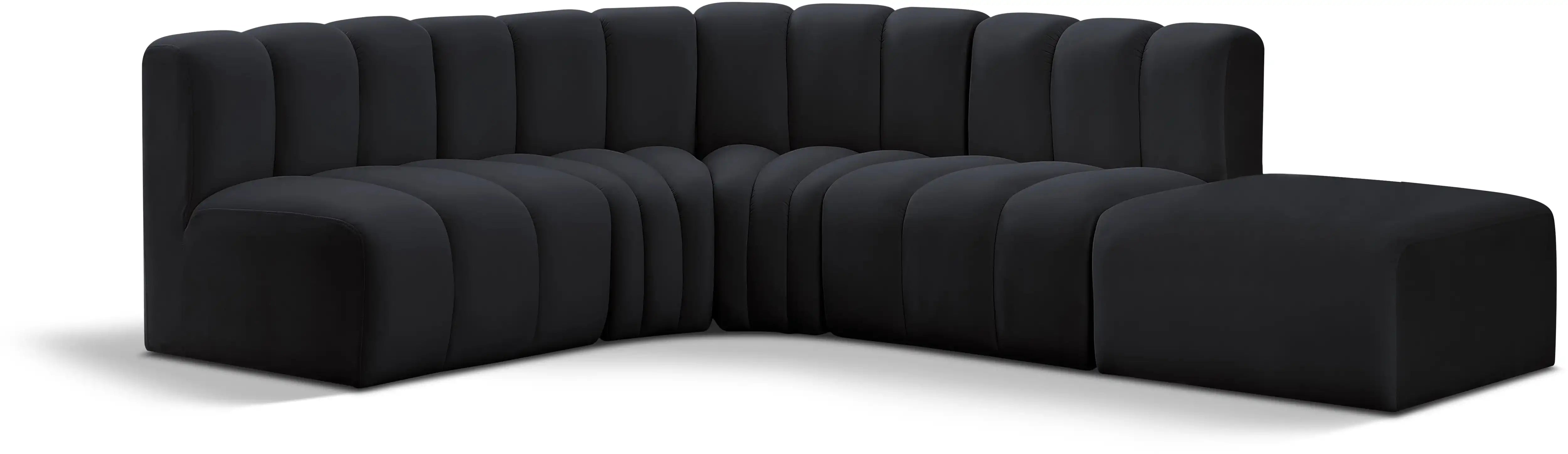 Arc - Velvet 5 Piece Corner Modular Sofa - Best Buy Furniture