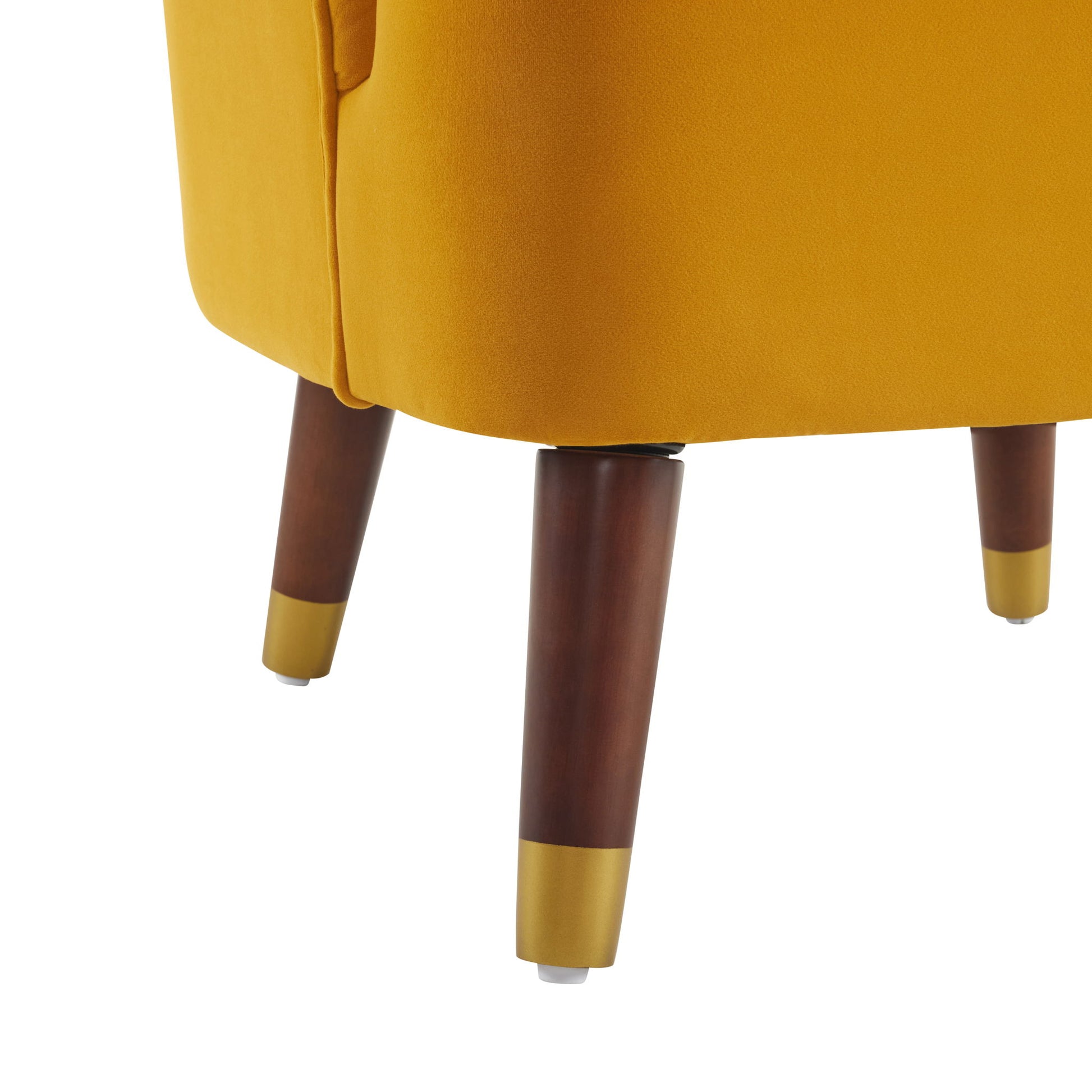 Elegant Upholstered Barrel Accent Chair With Wooden Legs - Best Buy Furniture