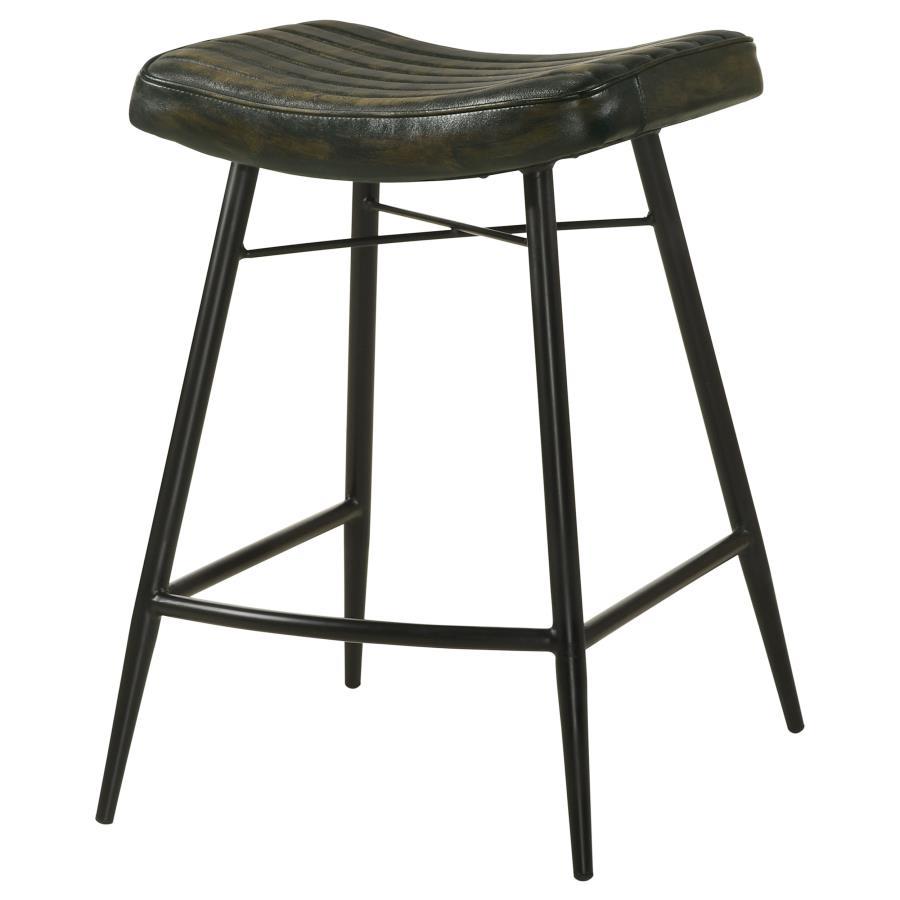 Bayu - Leather Upholstered Counter Stool (Set of 2) - Best Buy Furniture