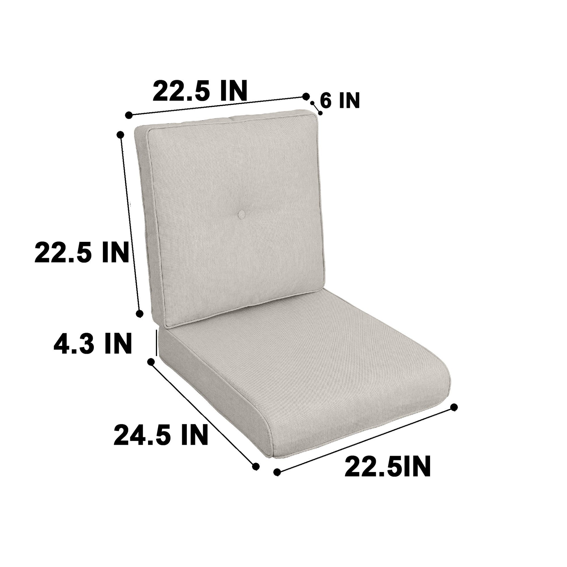 High Back Patio Chair Cushions For Garden (Set of 2) - Best Buy Furniture