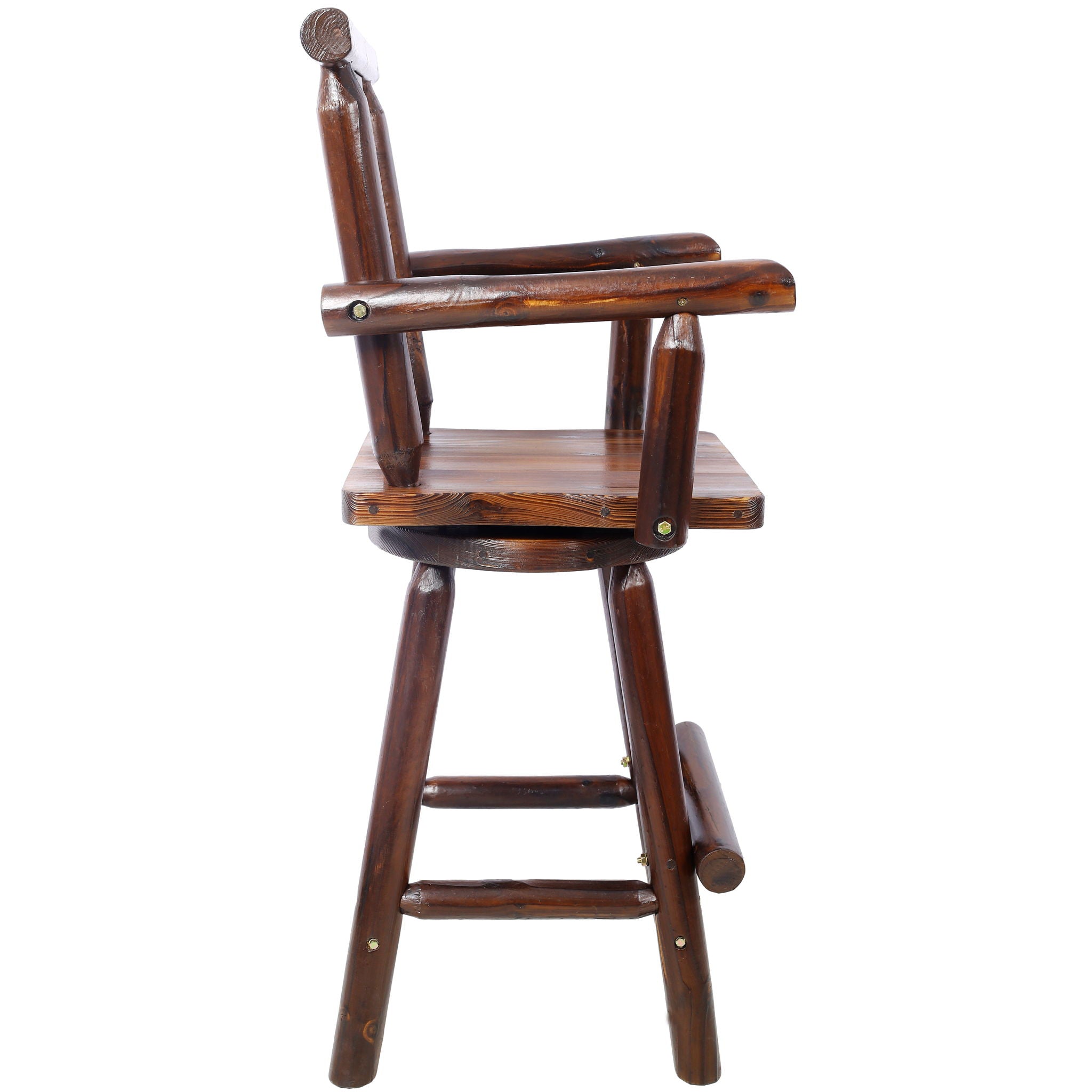 Rustic Tall Bistro Chair Decorative Star Backrest And Footrest, Fir Wood, 4 Foot - Brown - Best Buy Furniture