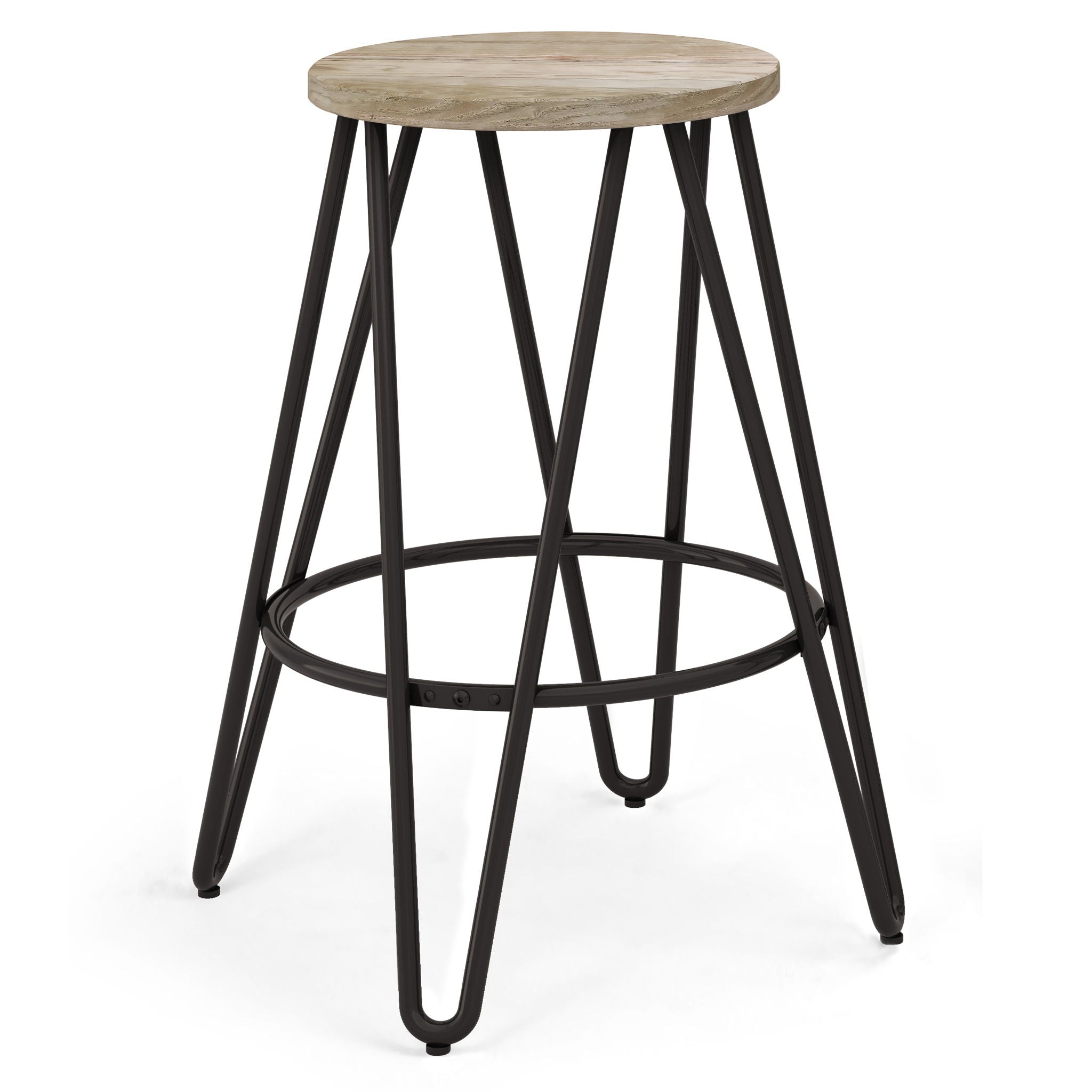 Simeon - Multifunctional Metal Stool With Wood Seat - Best Buy Furniture
