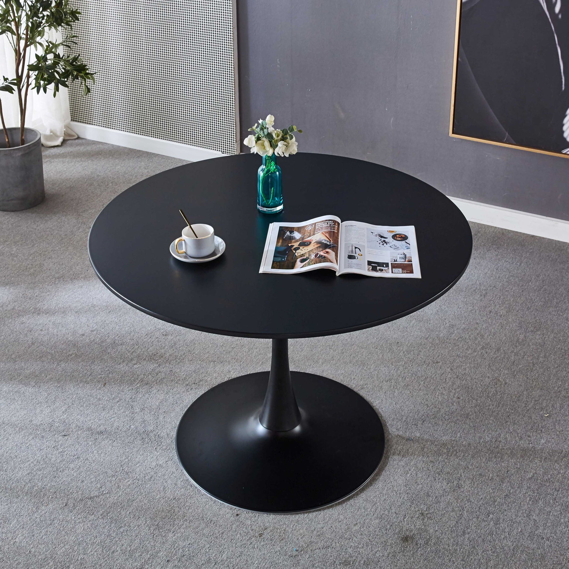 Tulip Table Mid-Century Dining Table With Round MDF Table Top, Pedestal Dining Table, End Table Leisure Coffee Table - Best Buy Furniture