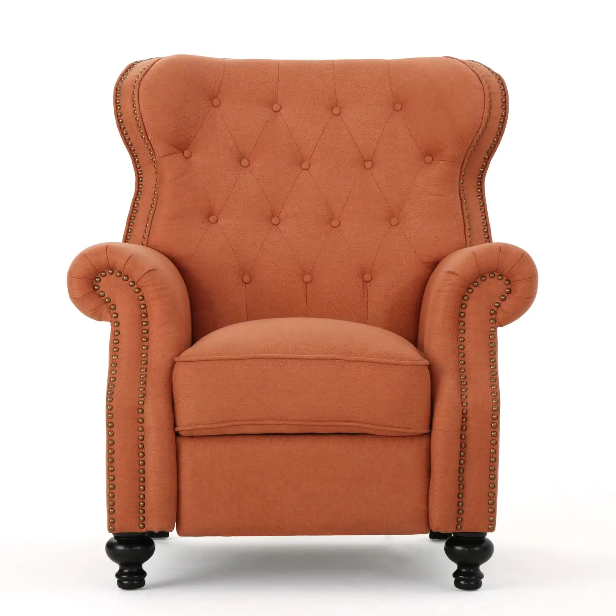 Contemporary Style Push Back Recliner With Button Tufted Stitching And Nailhead Trim - Best Buy Furniture