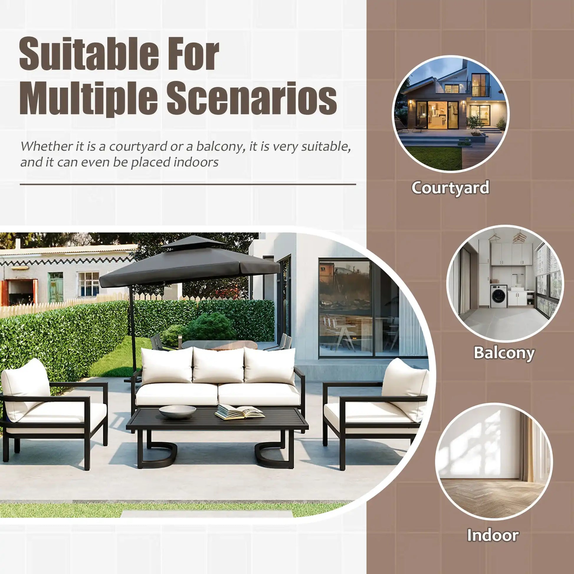 U_Style Multi-person Outdoor Steel Sofa Set, Waterproof, Anti-rust and Anti-uv, Suitable for Gardens and Lawns - Best Buy Furniture