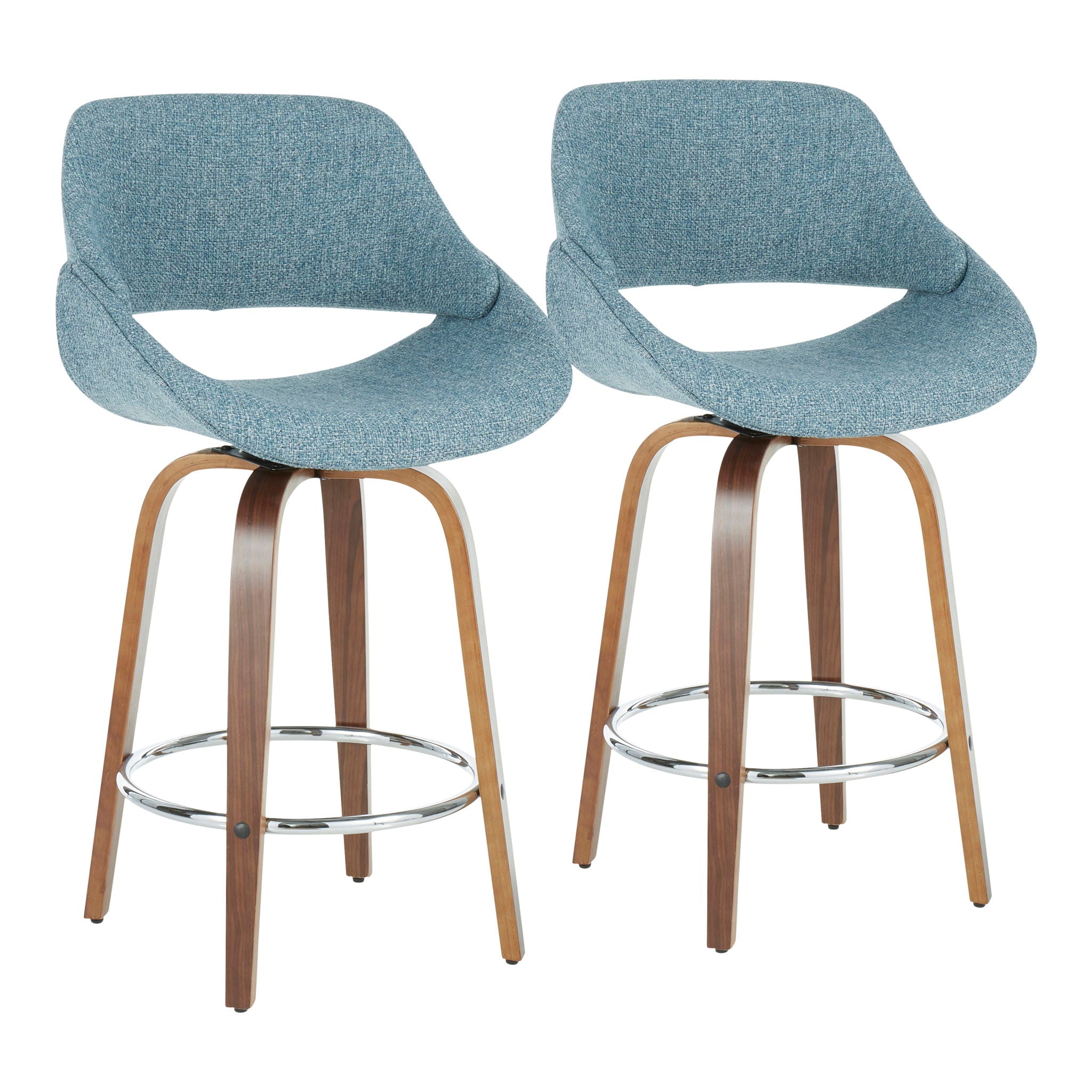 Fabrico - Mid Century Modern, Fixed Height Counter Stool With Round Footrest (Set of 2) - Best Buy Furniture
