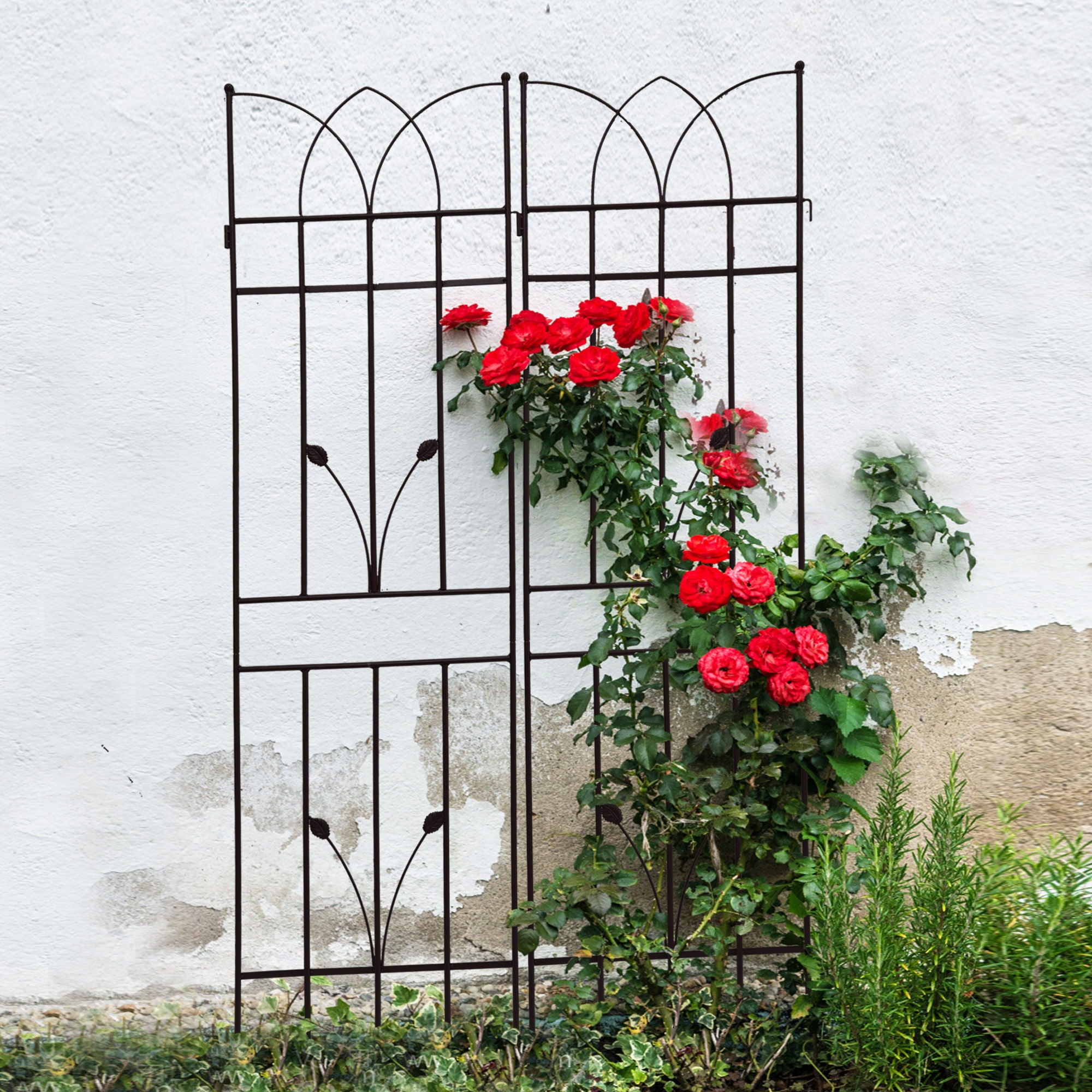 Metal Garden Trellis Rustproof For Climbing Plants Outdoor Flower Support - Best Buy Furniture