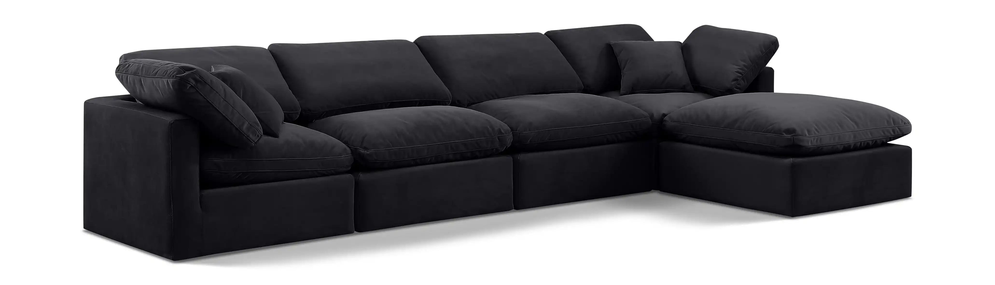 Indulge - Velvet 5 Piece Modular Sectional With Chaise - Best Buy Furniture