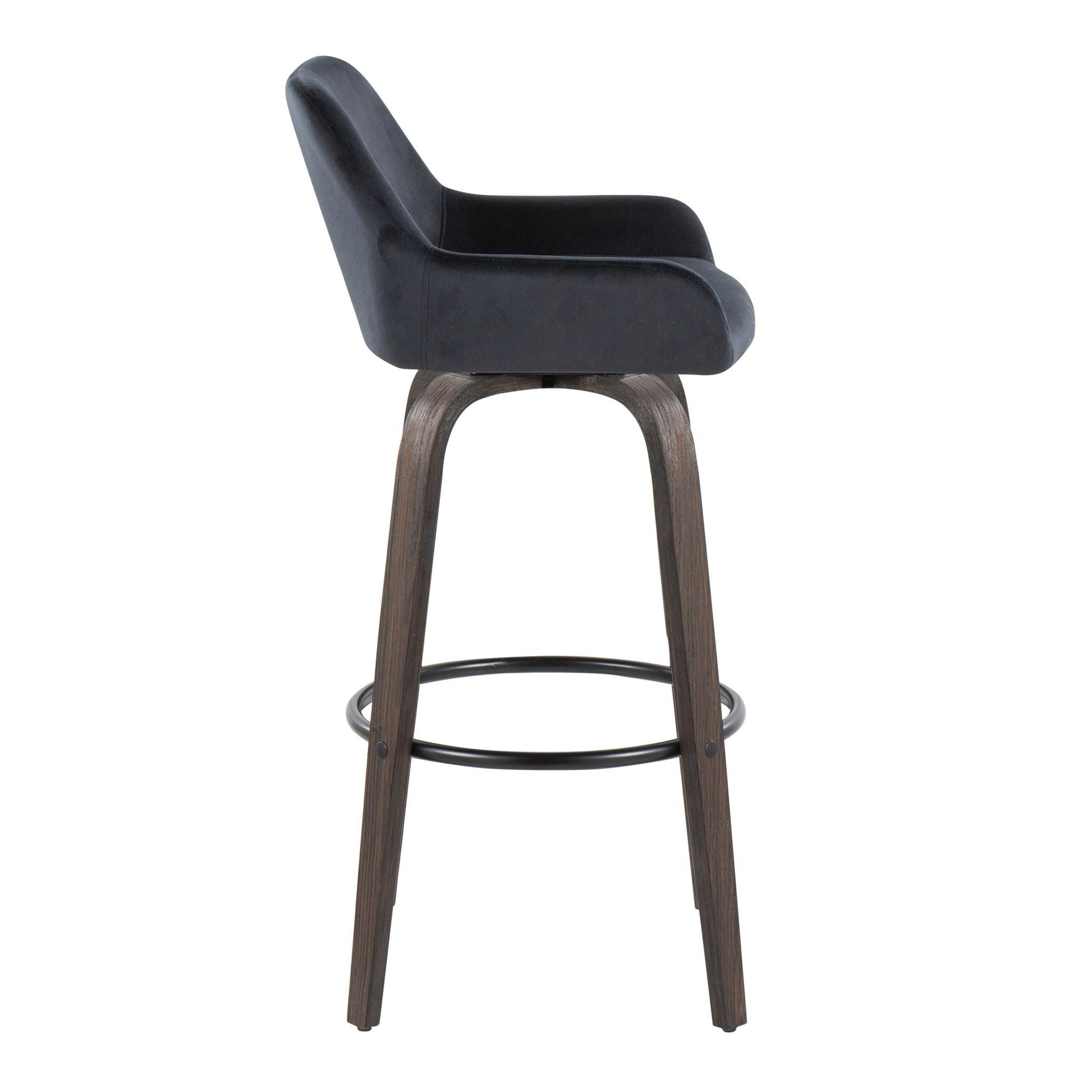 Daniella - Contemporary Fixed Height, Barstool With Swivel With Round Footrest (Set of 2) - Best Buy Furniture
