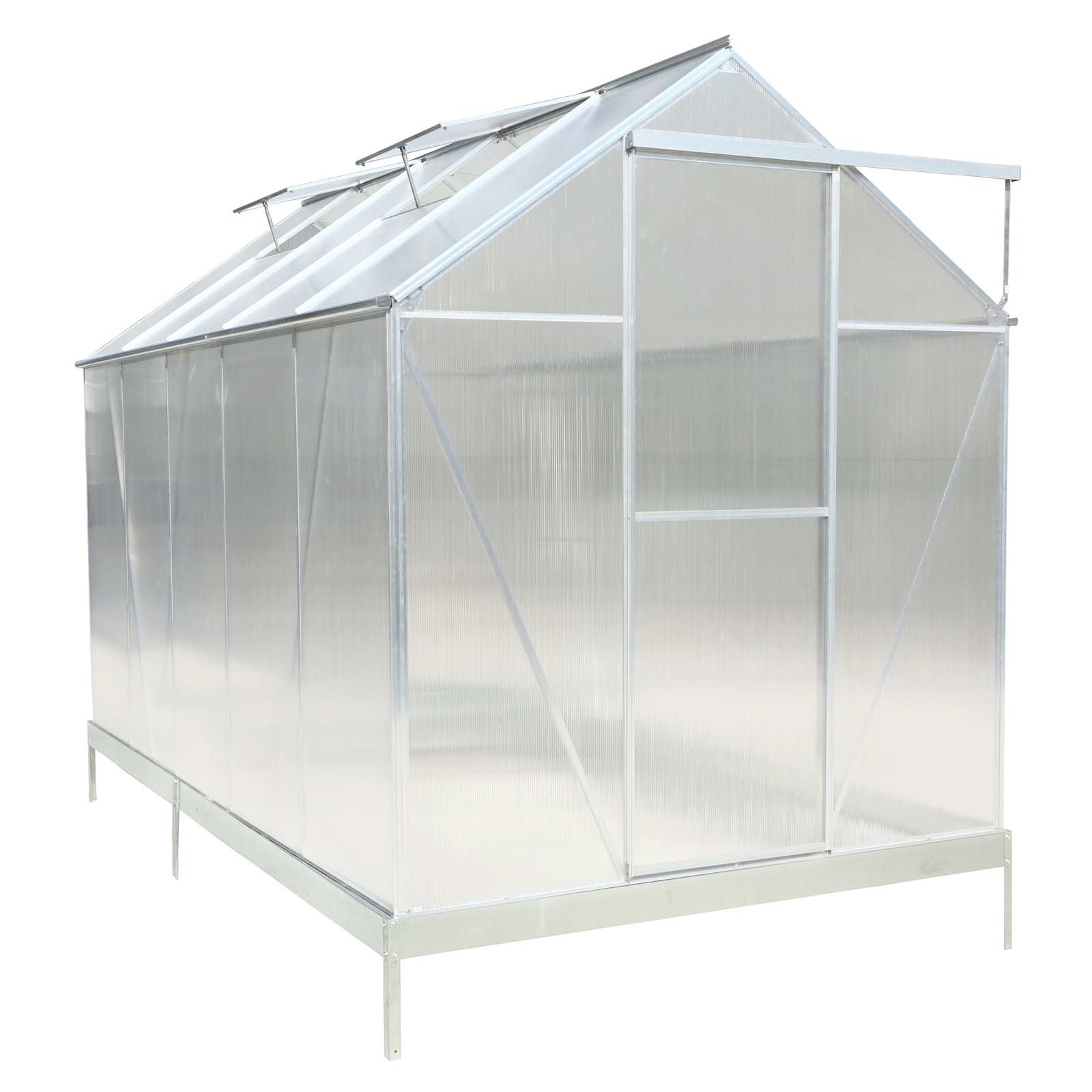 Polycarbonate Greenhouse, Heavy Duty Outdoor Aluminum Walk-In Green House Kit With Rain Gutter, Vent And Door For Backyard Garden - Best Buy Furniture