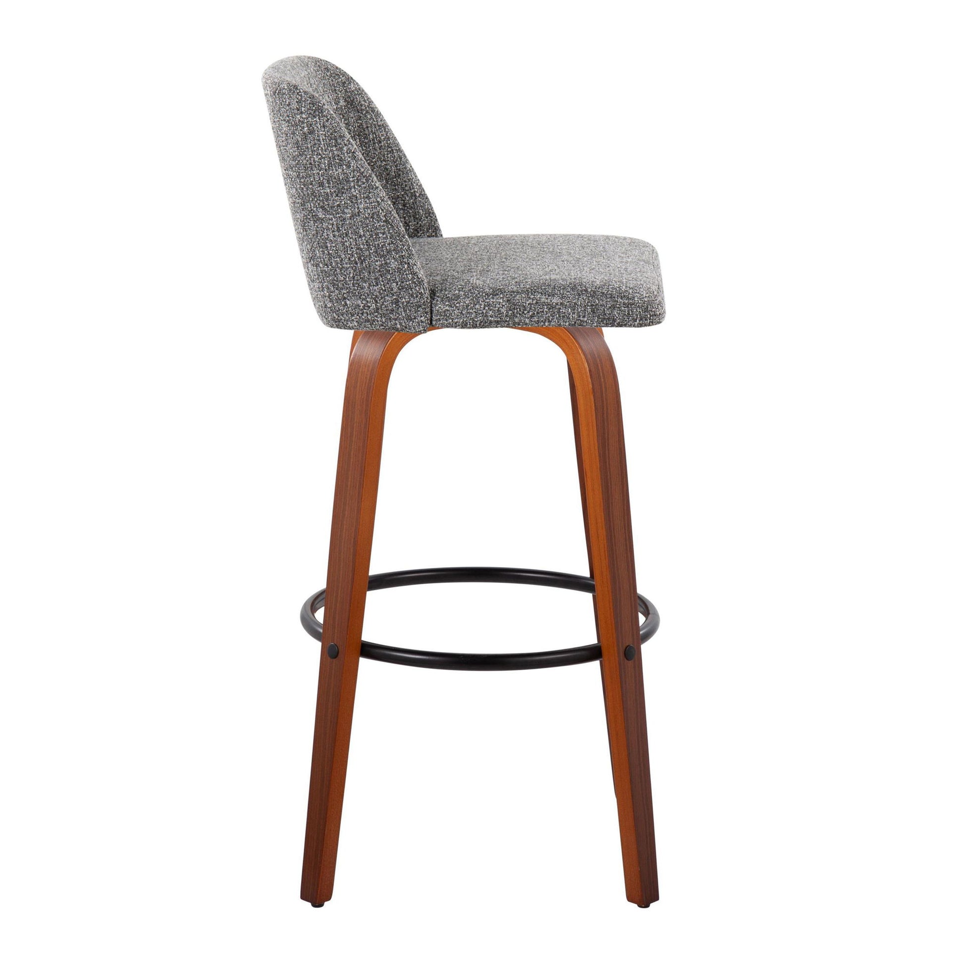 Toriano - Mid Century Modern Fixed Height Barstool Swivel And Round Footrest (Set of 2) - Best Buy Furniture