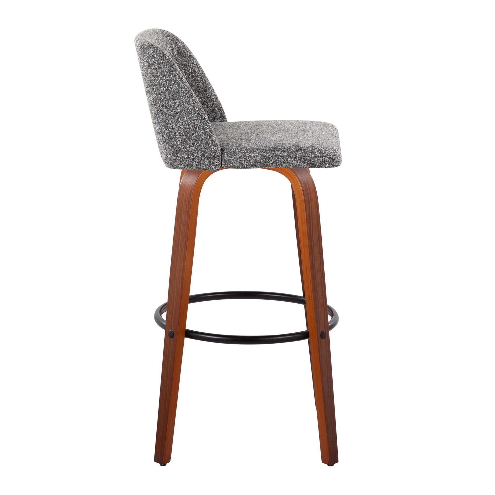 Toriano - Mid Century Modern Fixed Height Barstool Swivel And Round Footrest (Set of 2) - Best Buy Furniture