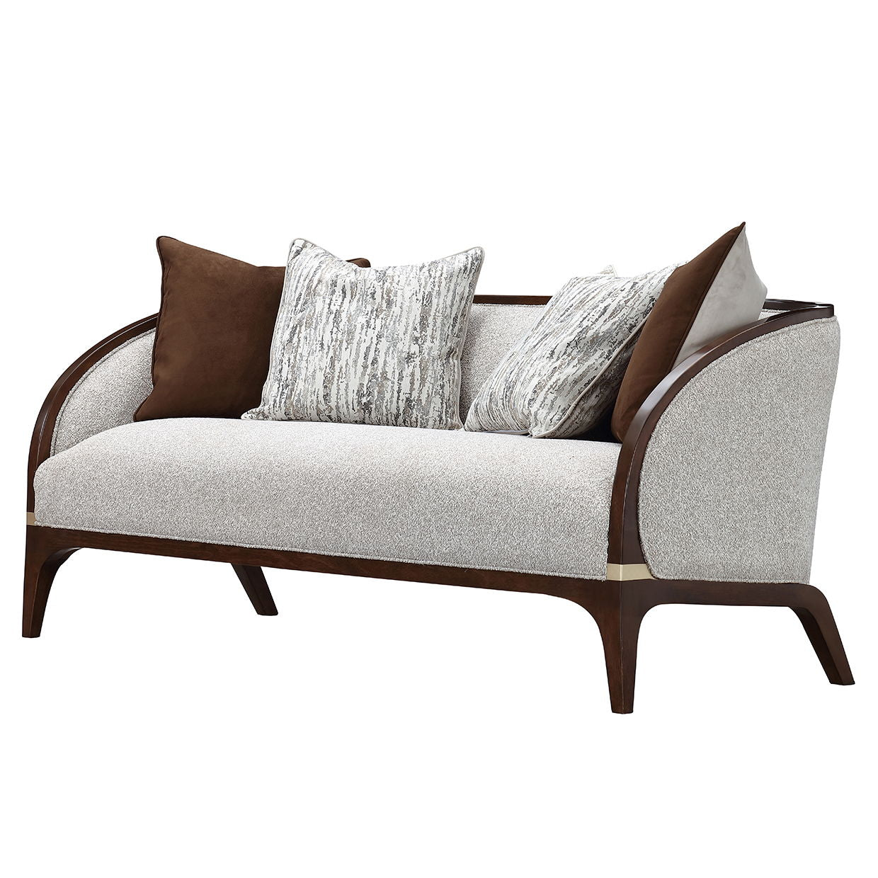 Houston - Loveseat - Pebble / Walnut - Best Buy Furniture