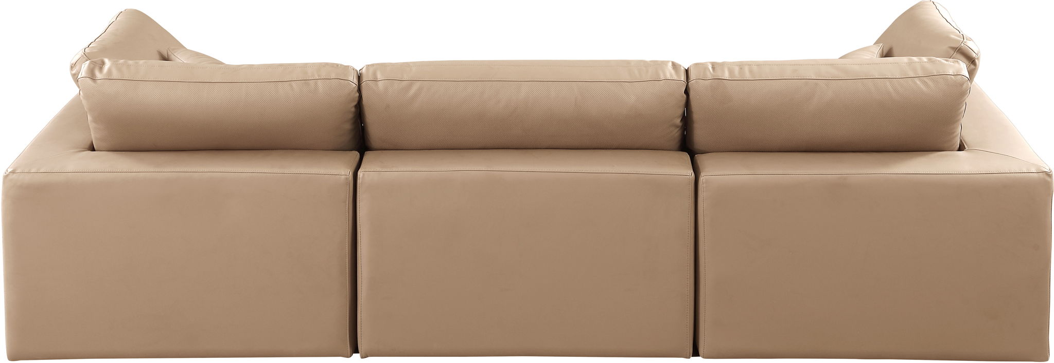 Comfy - Faux Leather Modular Sofa 3 Pieces - Tan - Best Buy Furniture