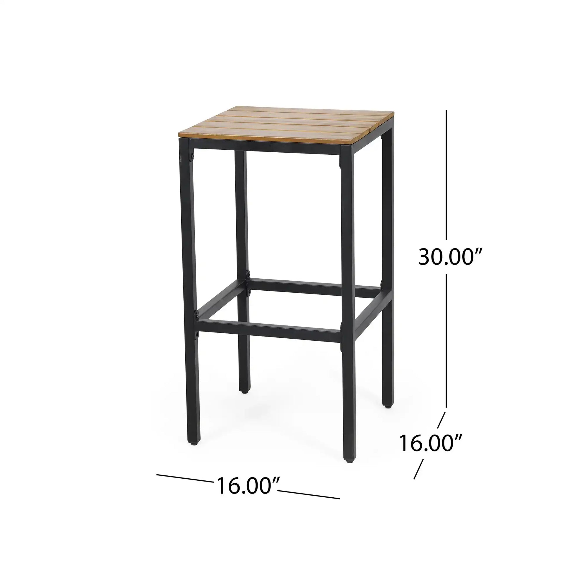 Outdoor Bar Stool With Slat Design And Metal Frame (Set of 2) - Best Buy Furniture